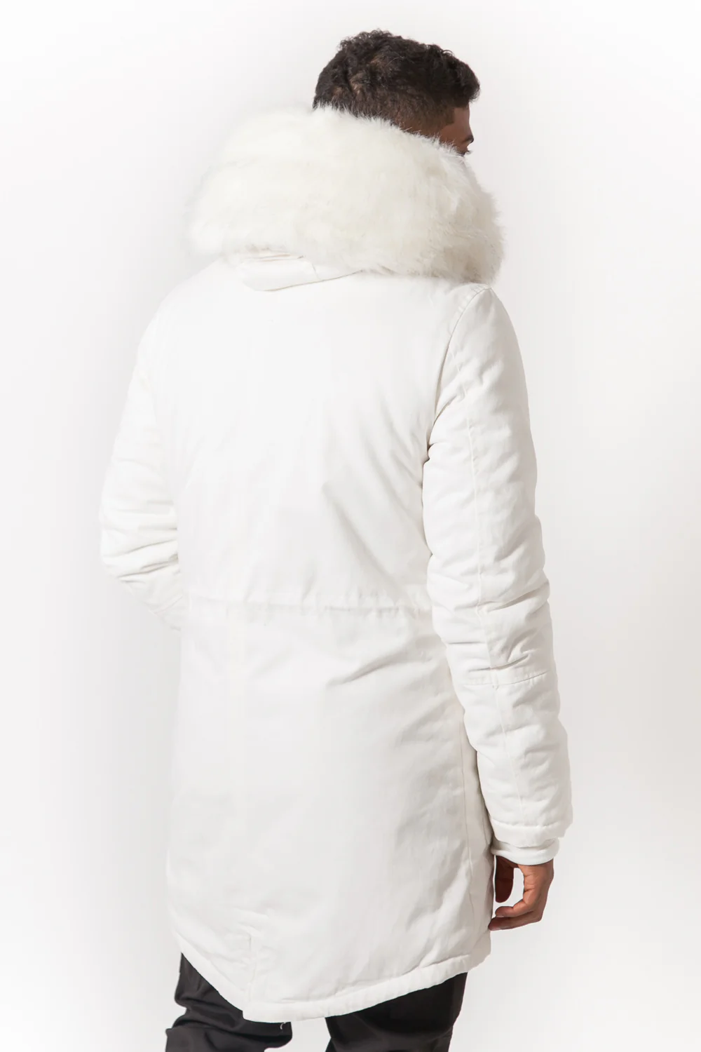 Parka capuche large fourrure blanc - Image 5