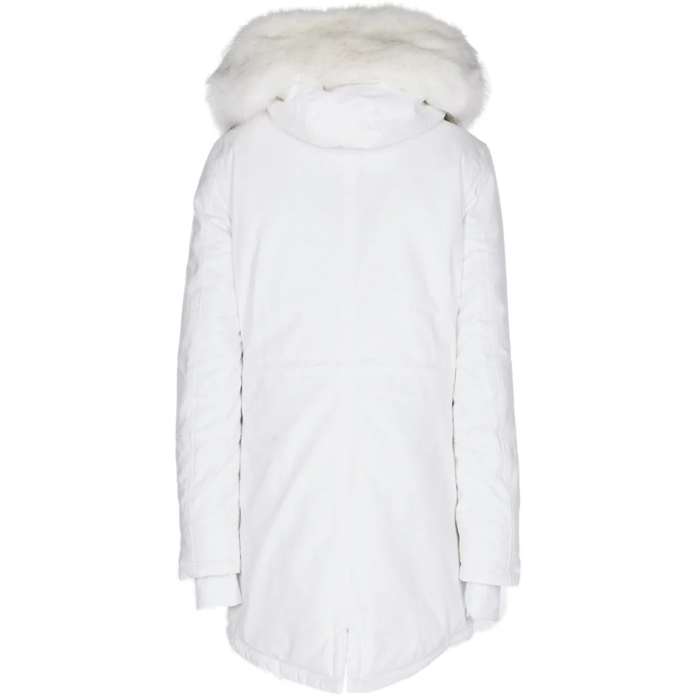 Parka capuche large fourrure blanc - Image 7