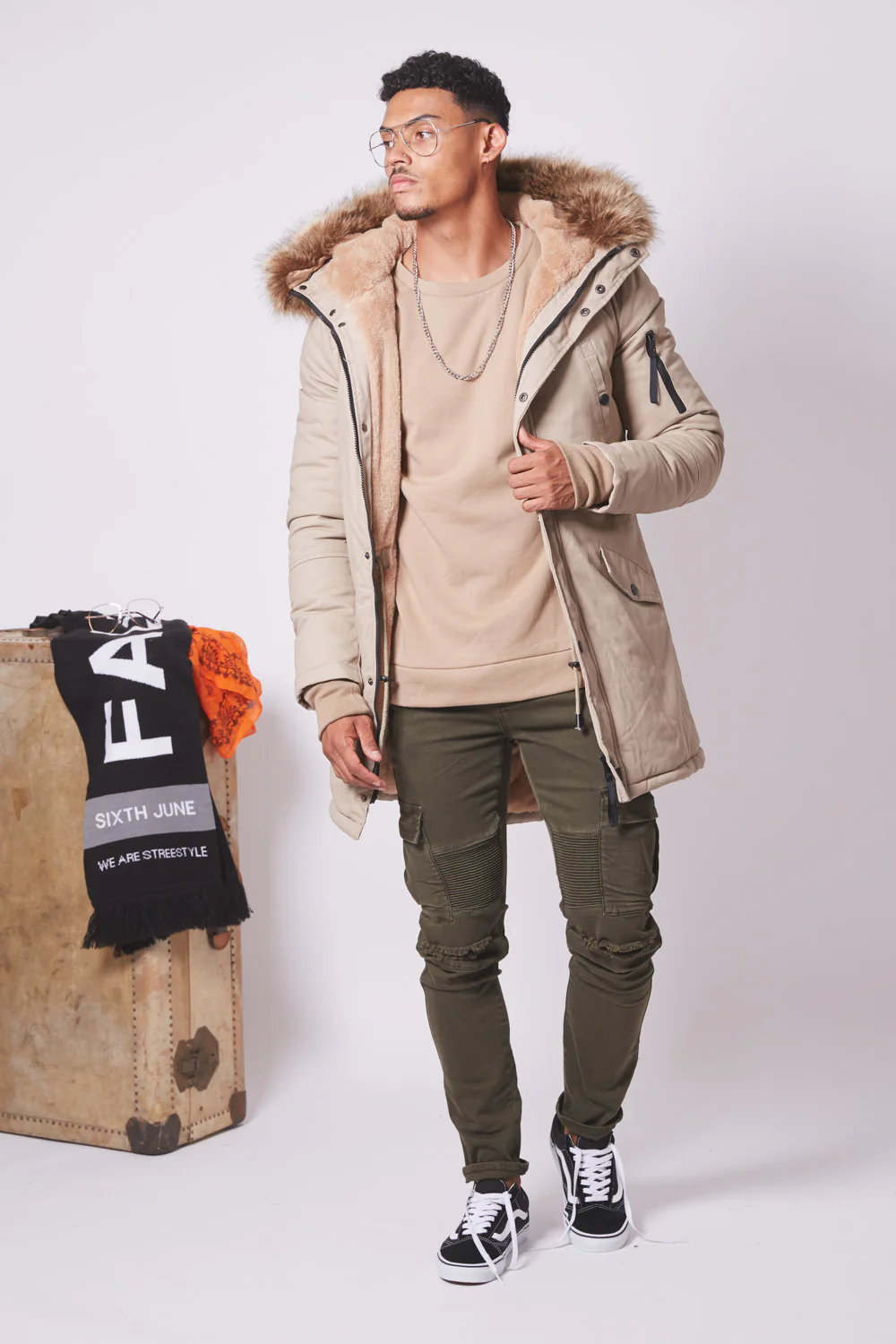 Parka doublure fourrure Sixth June beige beige - Image 2