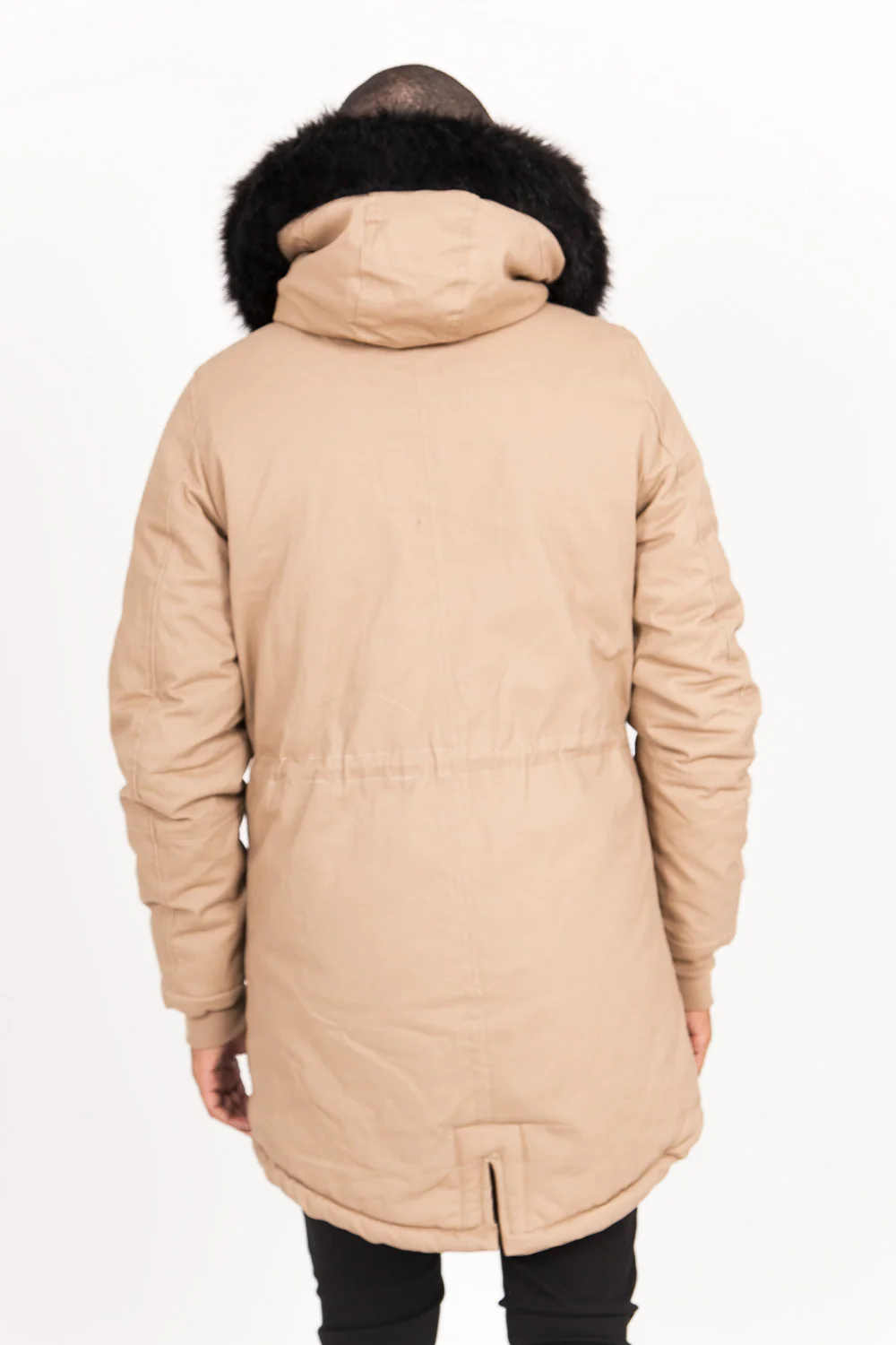 Parka doublure fourrure beige noire - Image 6