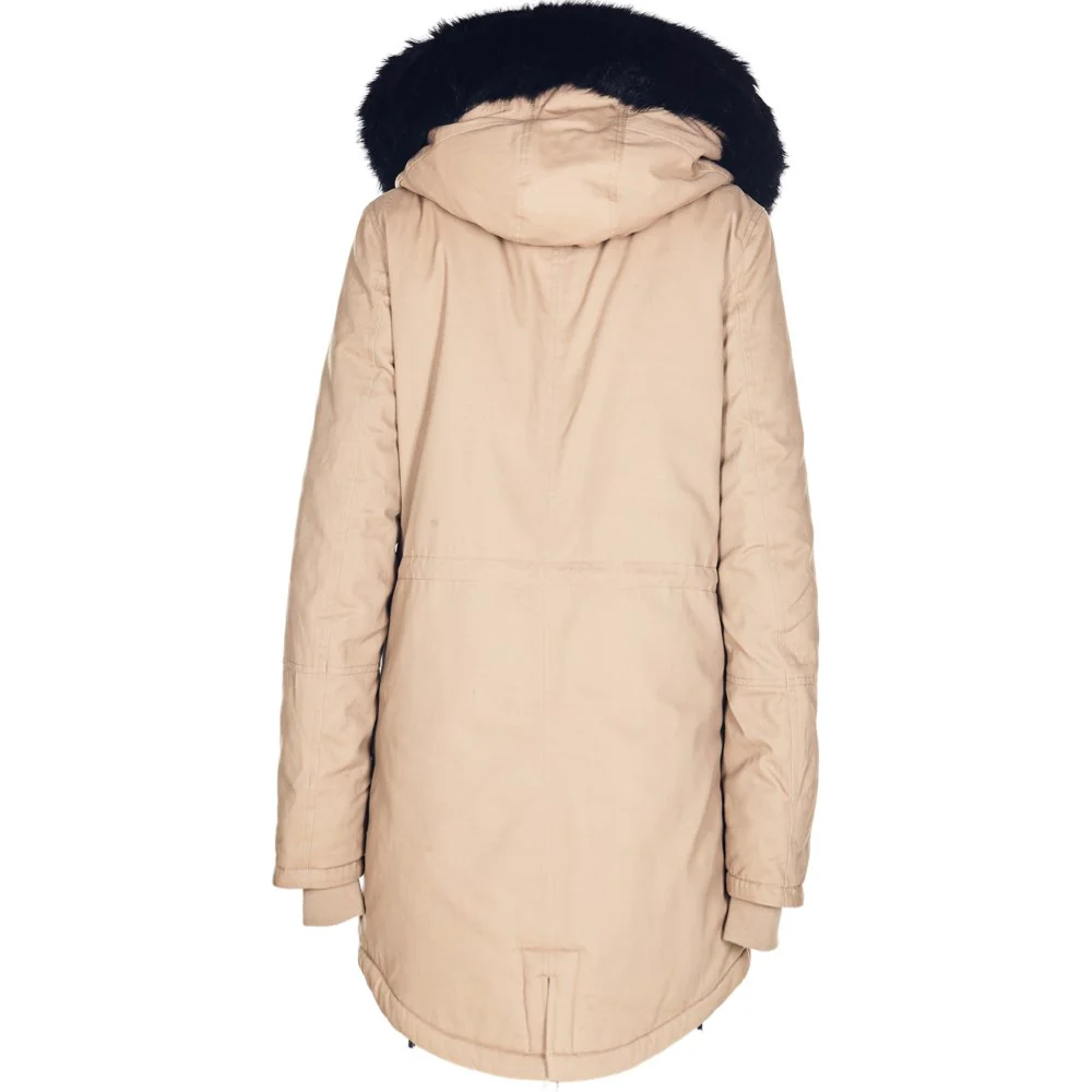 Parka doublure fourrure beige noire - Image 8