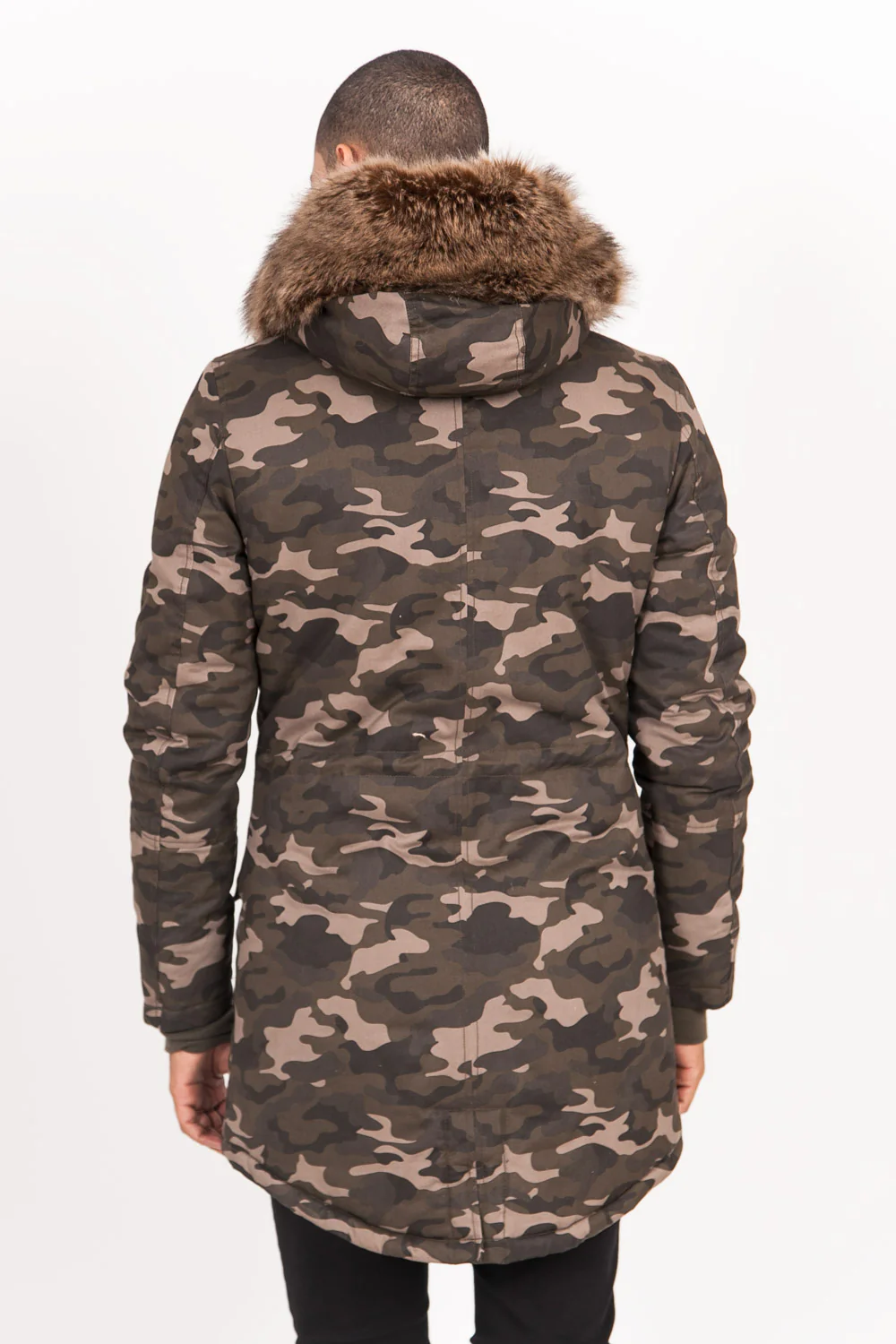 Parka doublure fourrure camouflage beige - Image 6