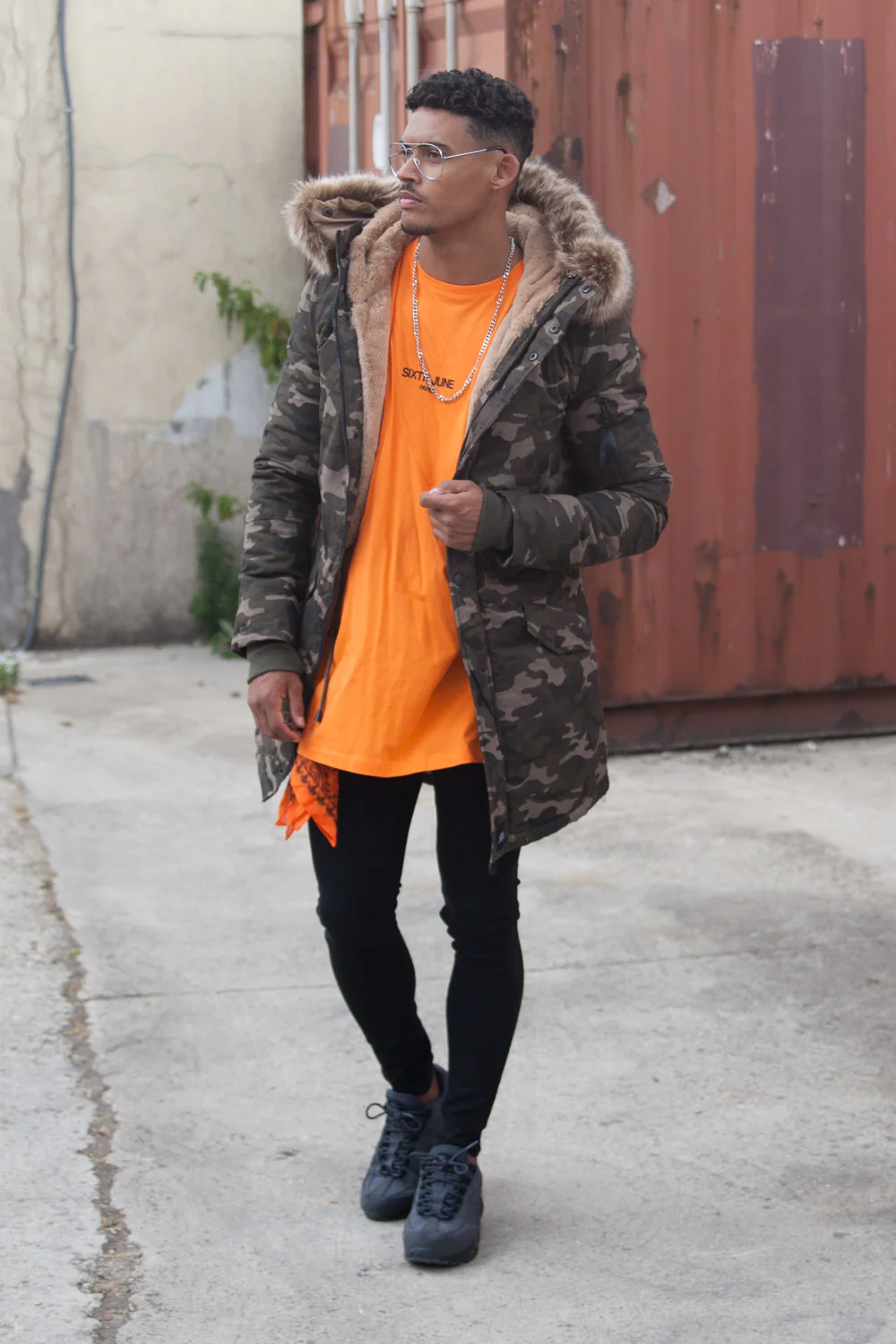 Parka doublure fourrure camouflage beige - Image 8
