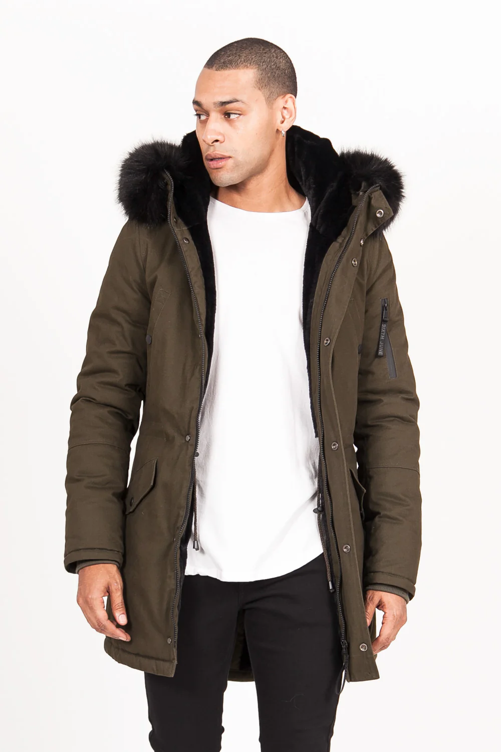 Parka doublée fourrure Vert khaki - Image 2