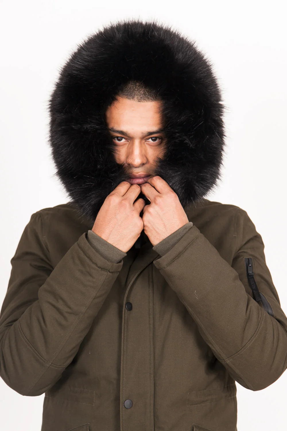 Parka doublée fourrure Vert khaki - Image 3