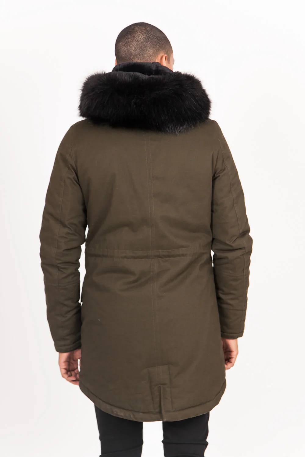 Parka doublée fourrure Vert khaki - Image 7