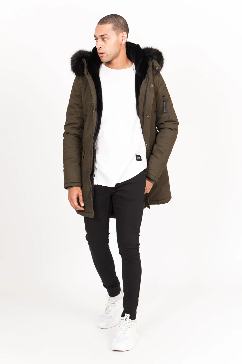 Parka doublée fourrure Vert khaki - Image 8