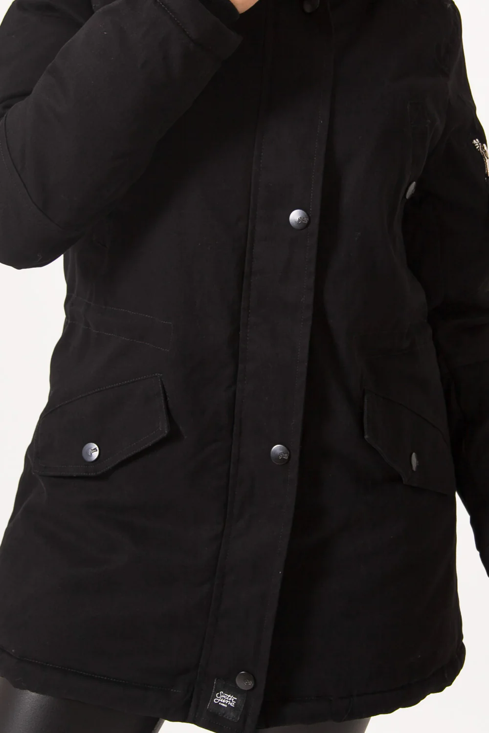Parka doublure fourrure noir beige - Image 3