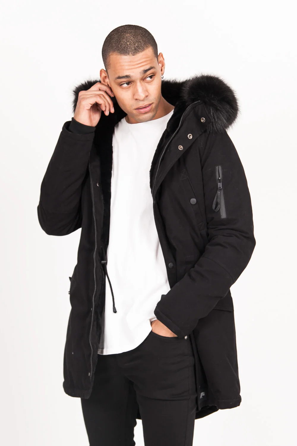 Parka doublure fourrure noir noir - Image 6