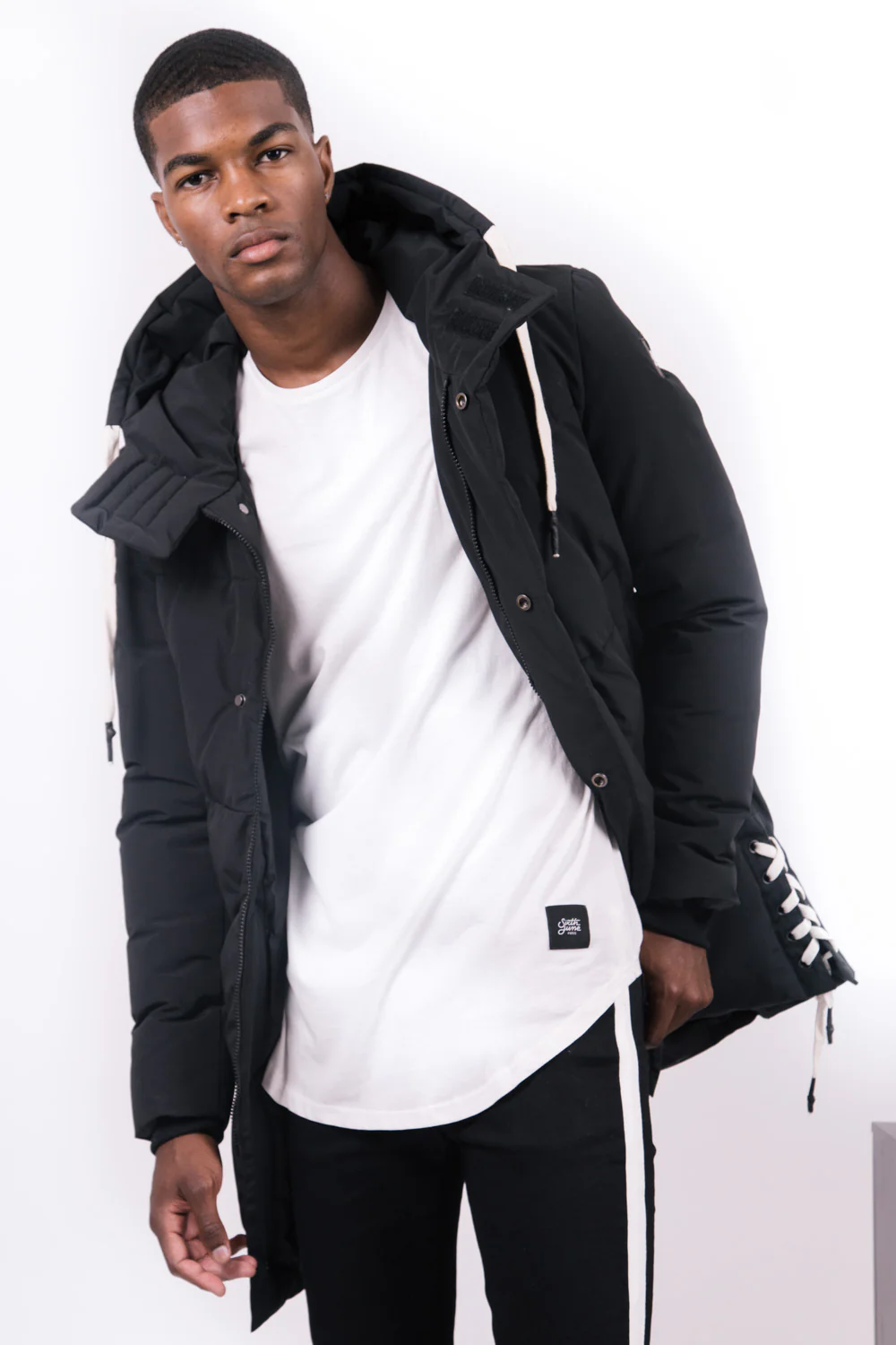 Parka matelassée lacets noir - Image 2
