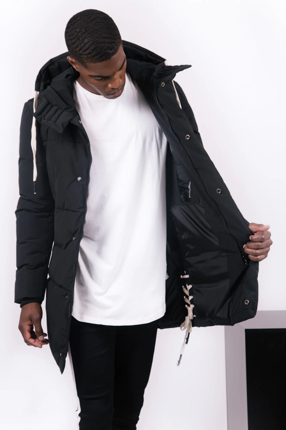Parka matelassée lacets noir - Image 3