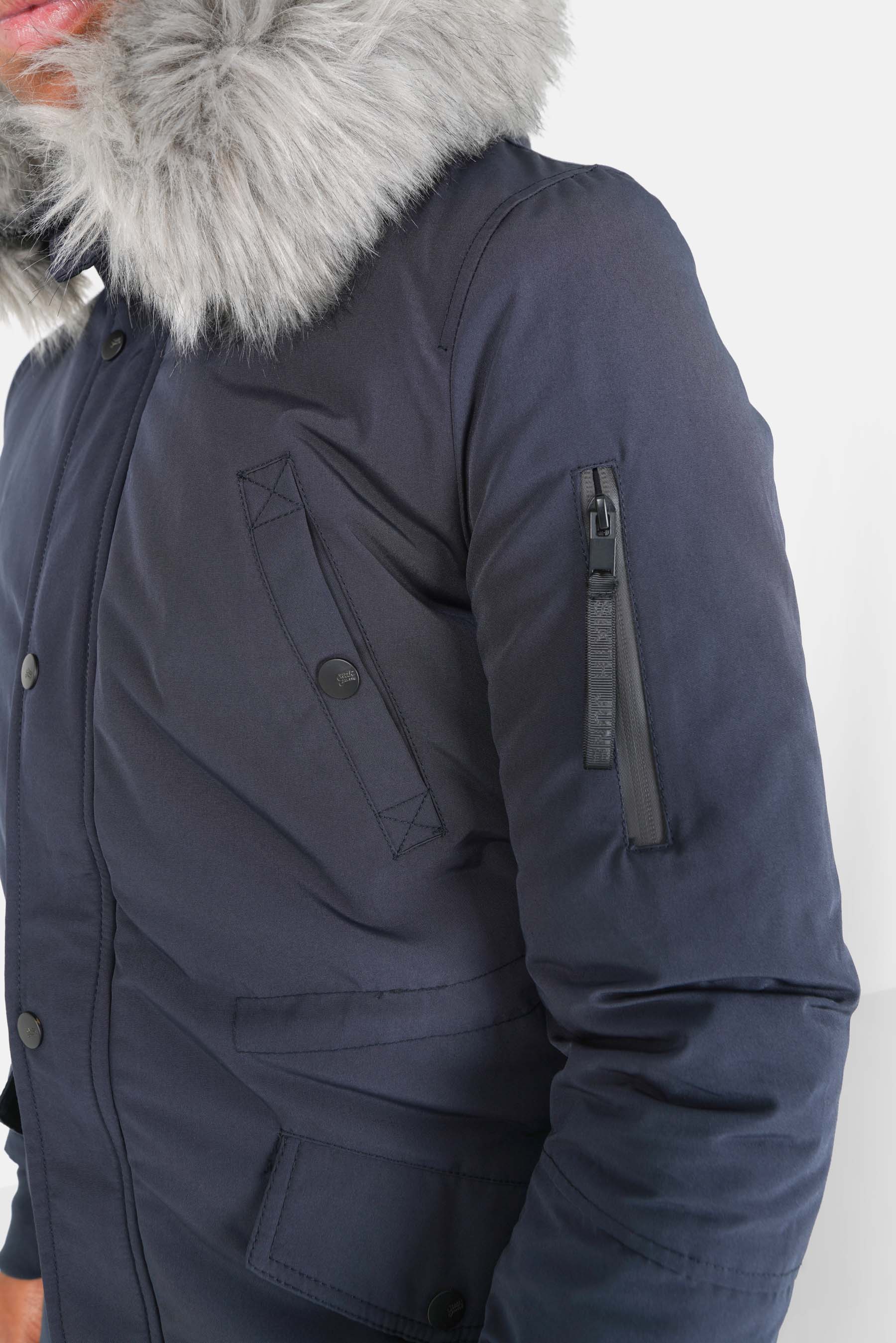 Parka déperlante doublée Bleu foncé - Image 4