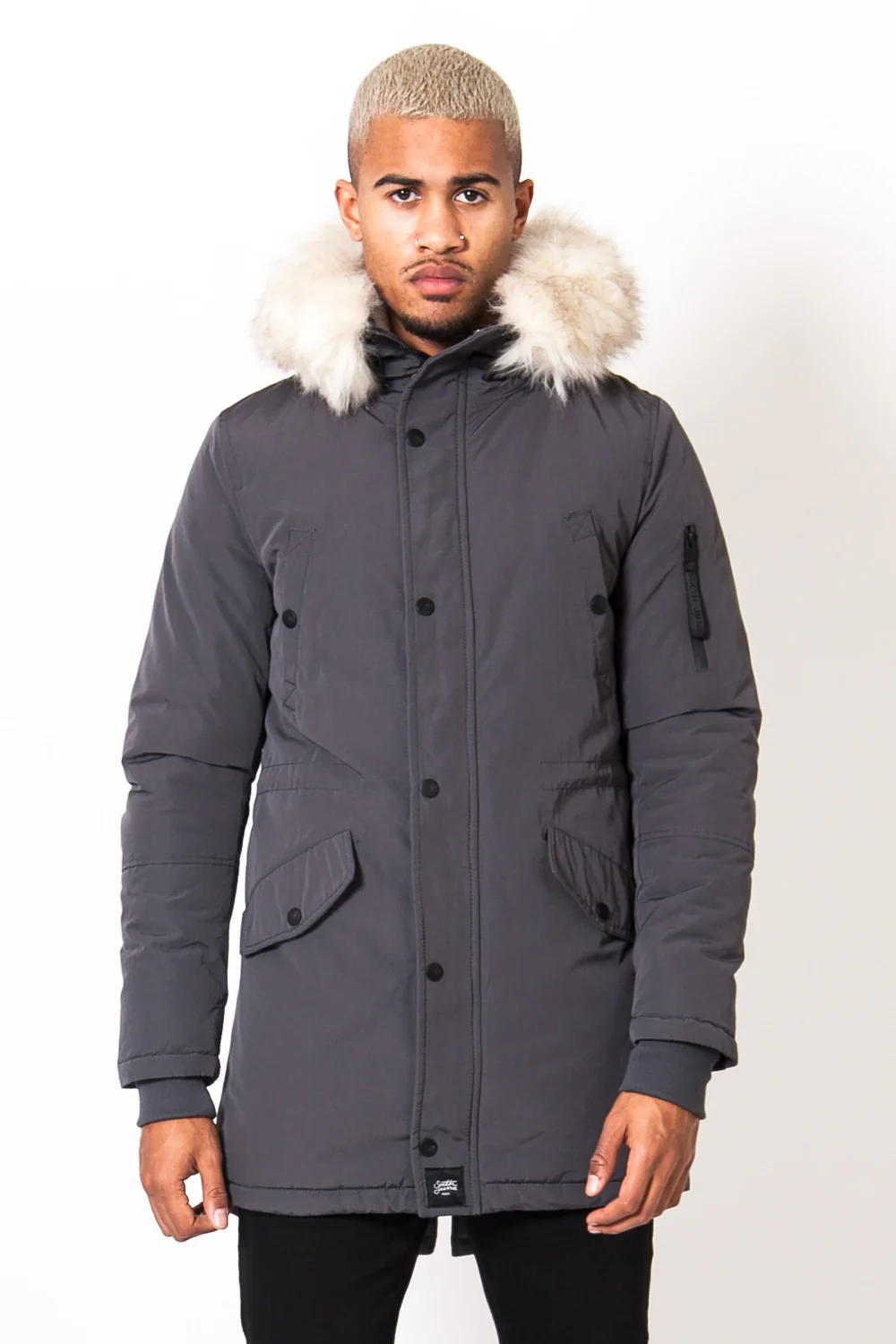 Parka déperlante doublée Gris foncé - Image 2