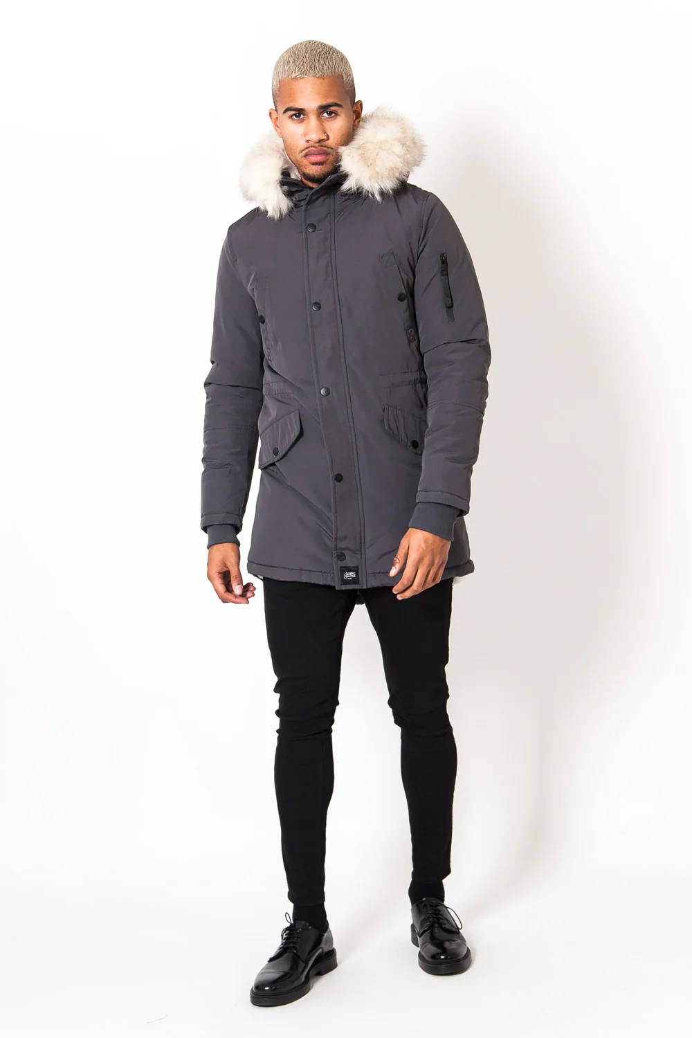 Parka déperlante doublée Gris foncé - Image 6