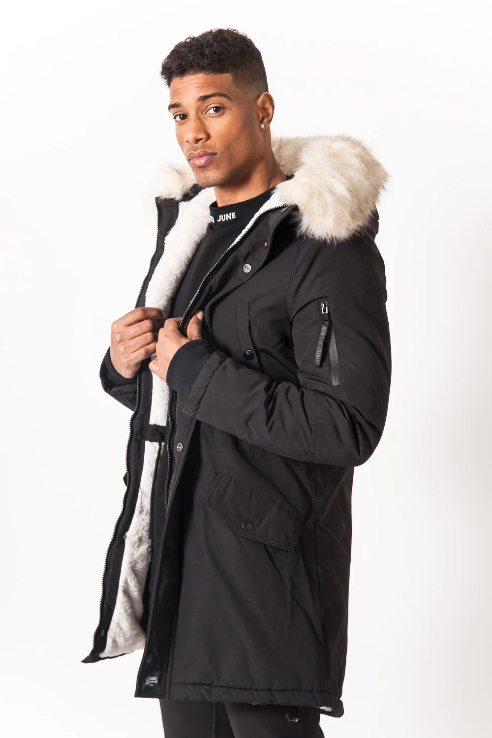 Parka déperlante doublée Noir - Image 4