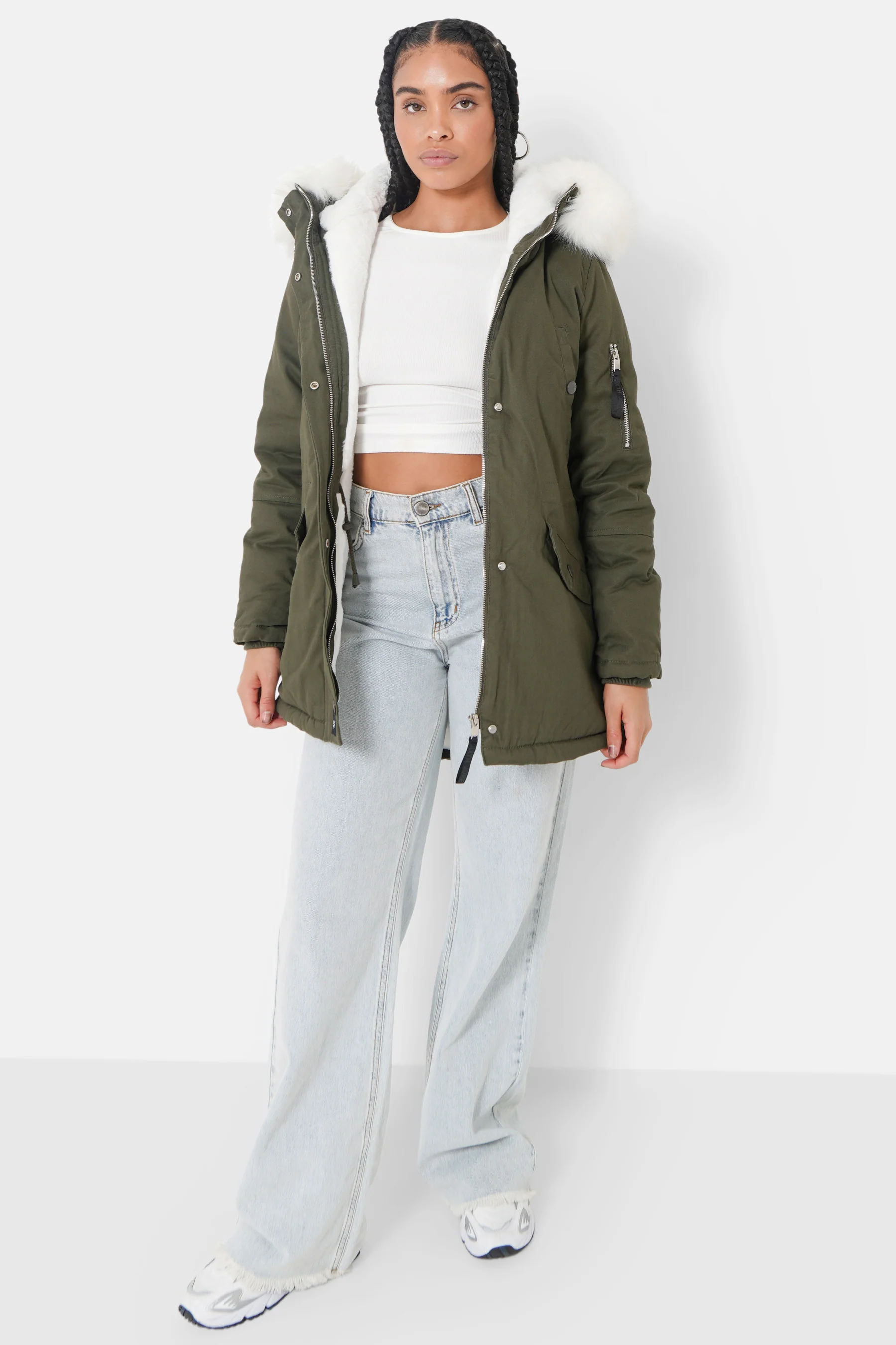 Parka doublure fourrure Vert khaki - Image 2