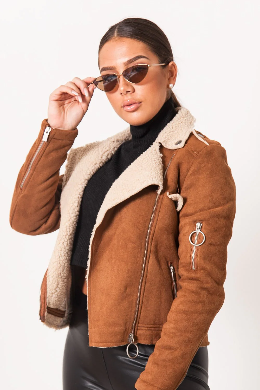 Veste suéde court beige - Image 4
