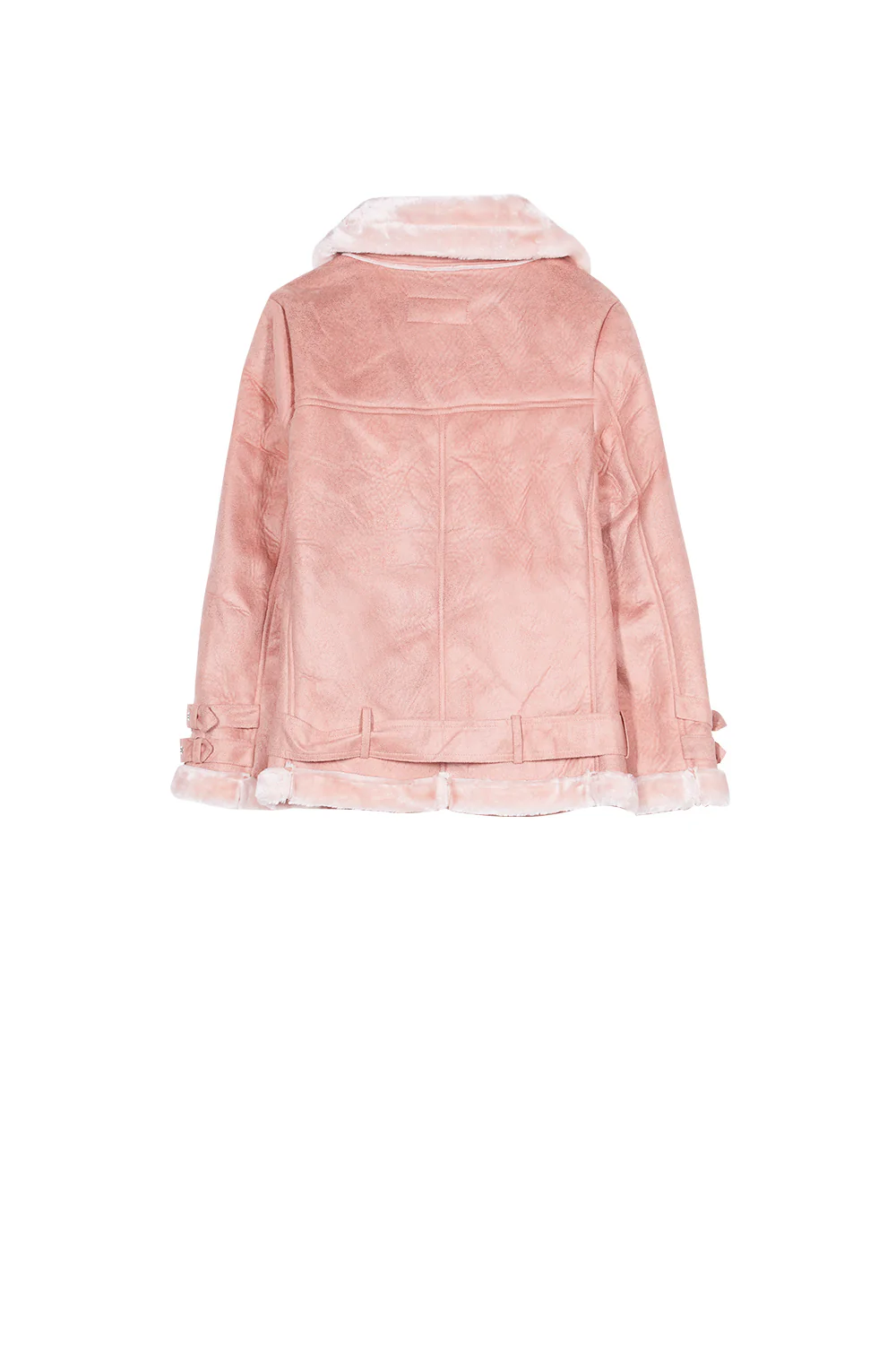 Veste fourré simili cuir mouton rose - Image 8