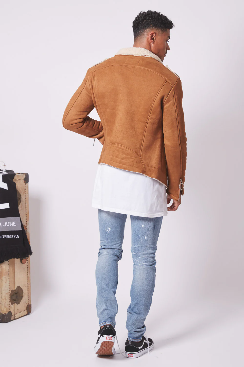 Veste revers faux mouton camel - Image 5