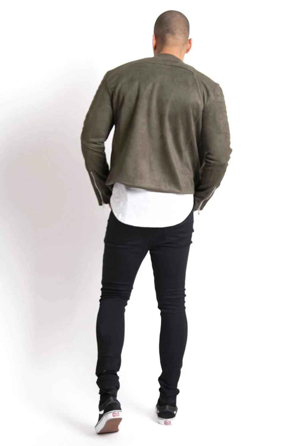 Perfecto suédé biker zip kaki - Image 4