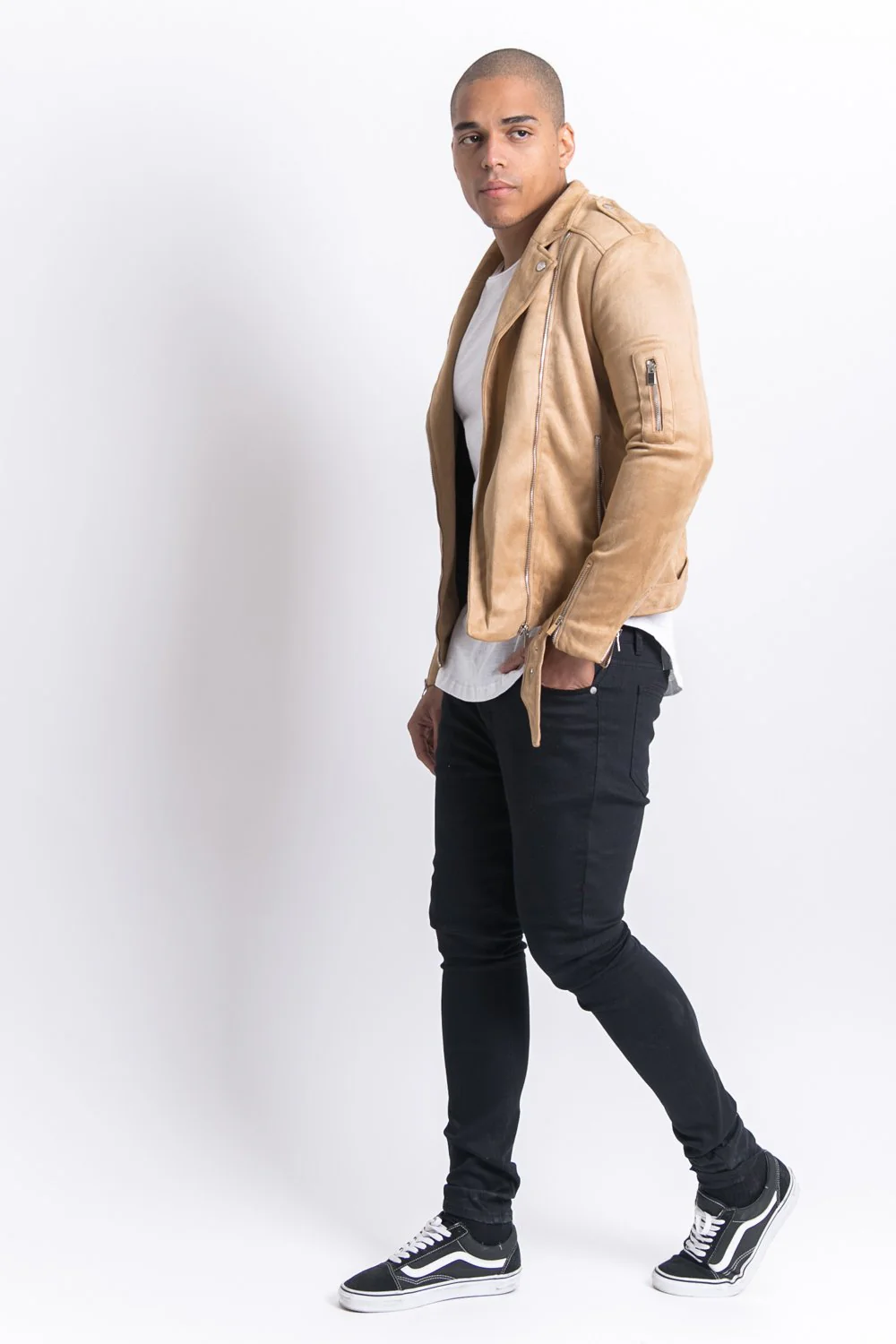 Perfecto suédé beige 2011V - Image 4