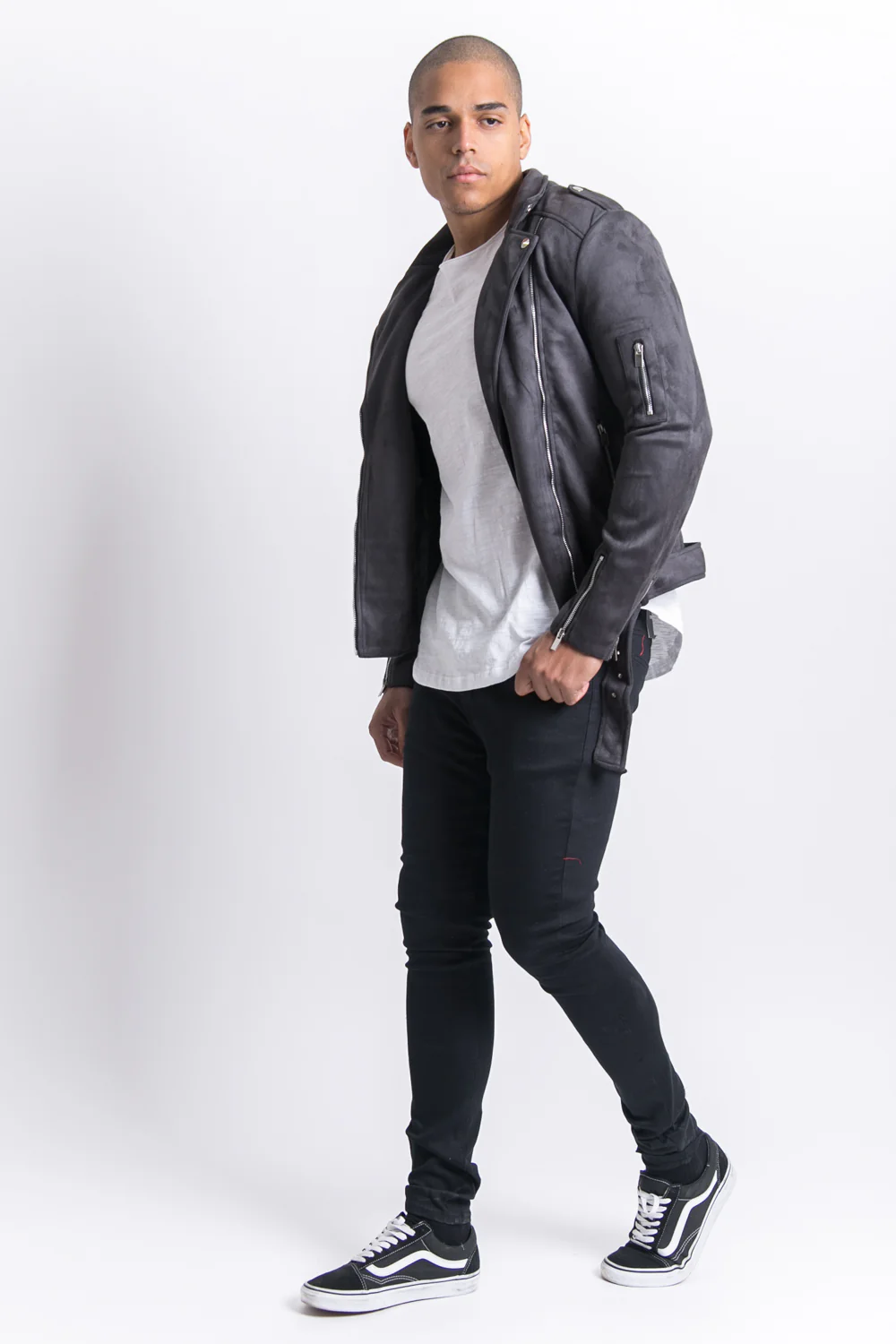 Veste suédé gris foncé 2011V - Image 5