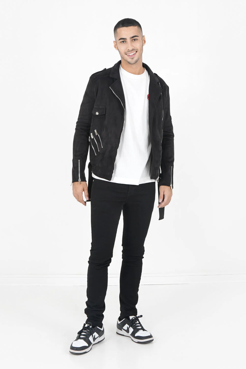 Veste suédine zips Noir - Image 2