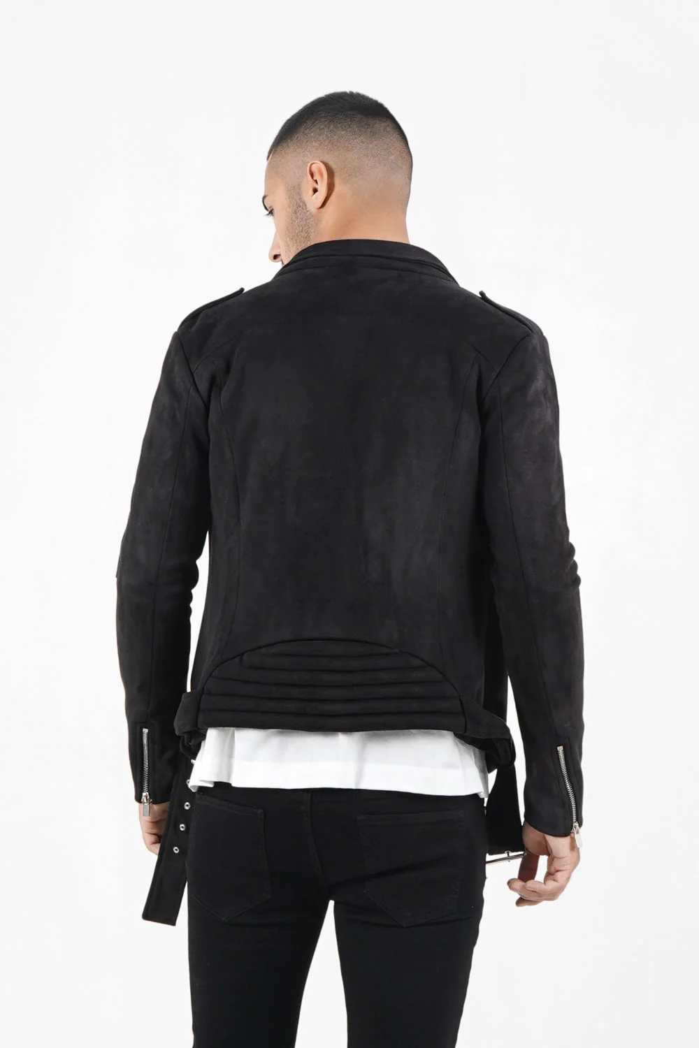 Veste suédine zips Noir - Image 5