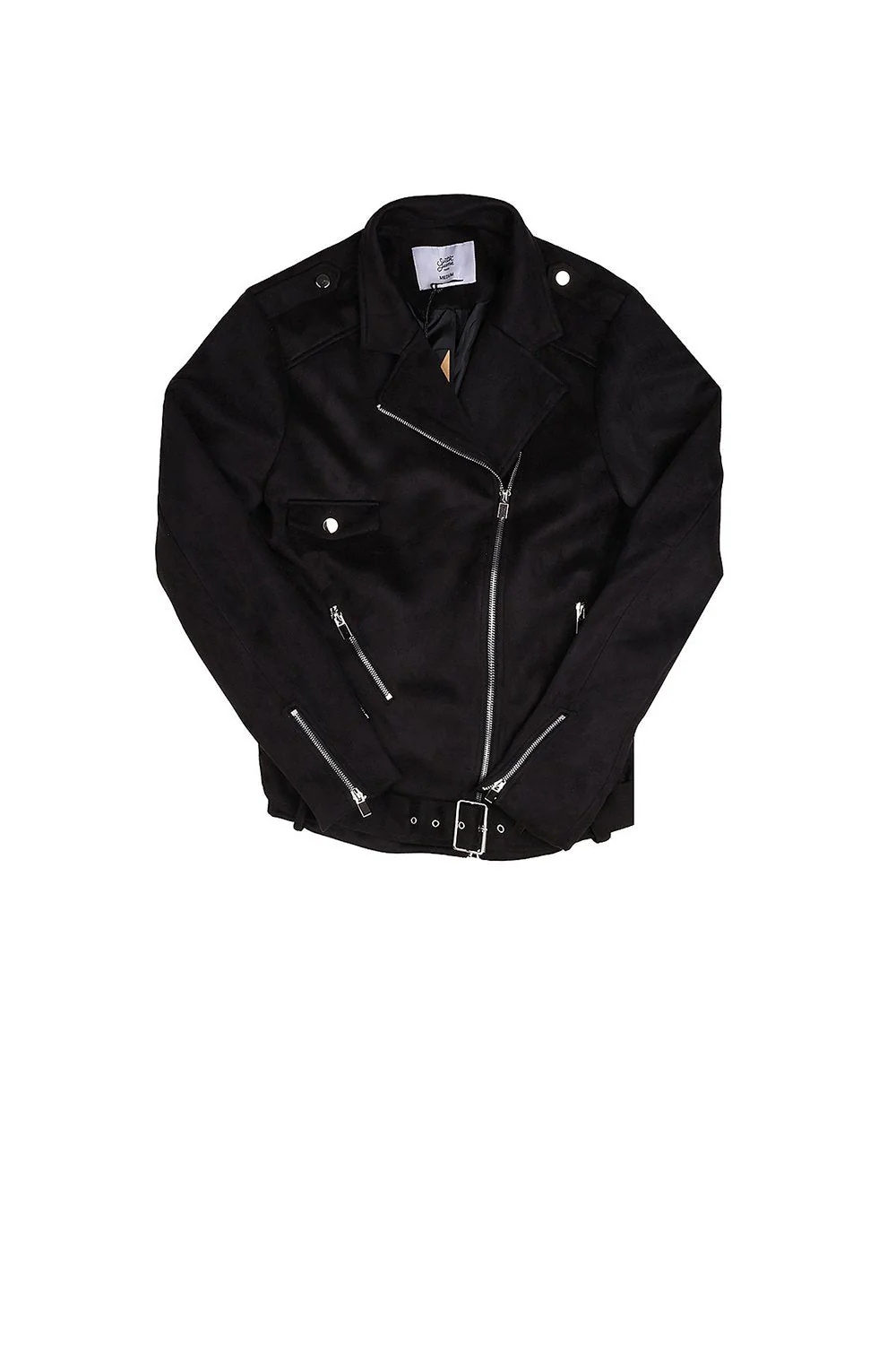 Veste suédine zips Noir - Image 6