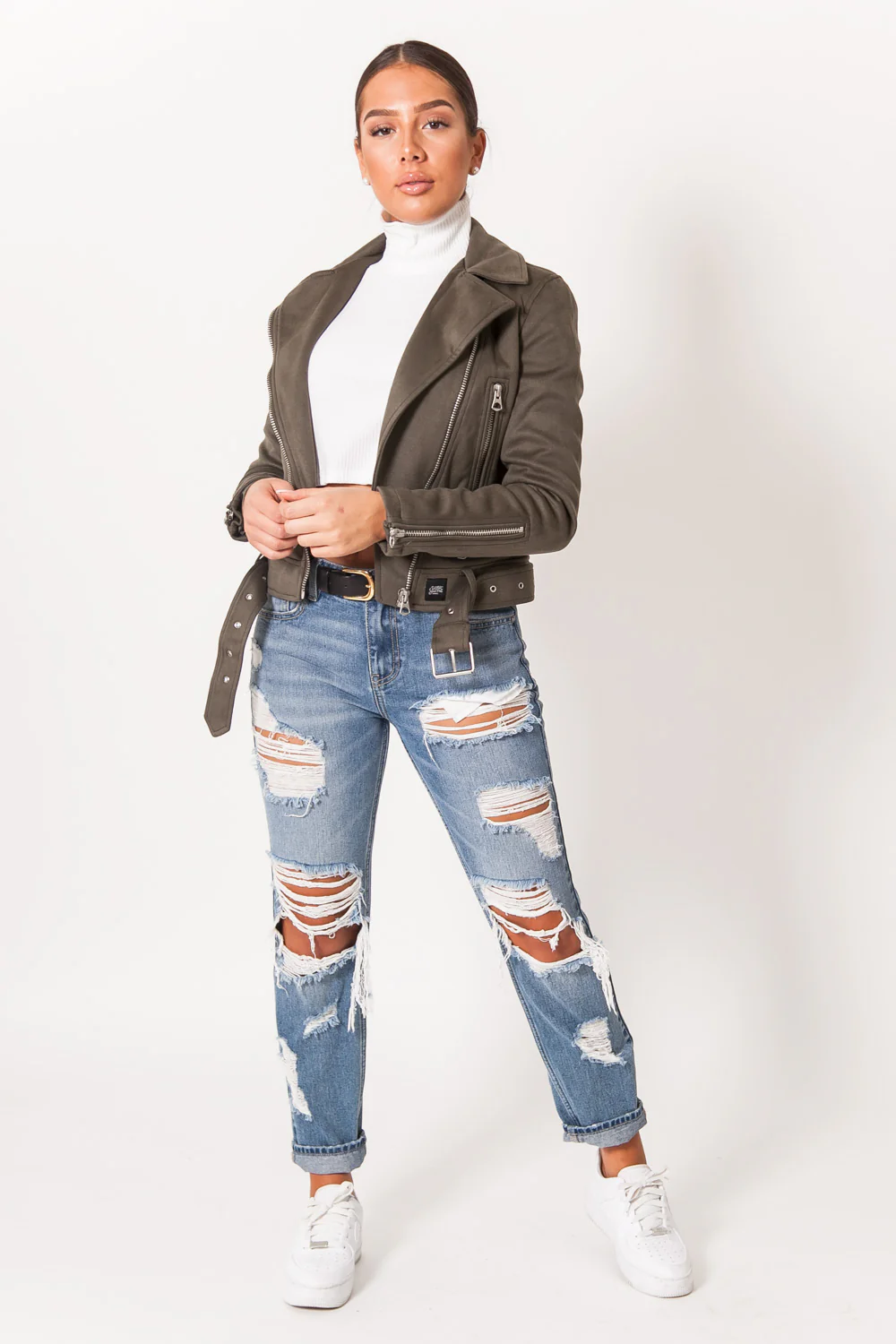 Veste suédine kaki - Image 6