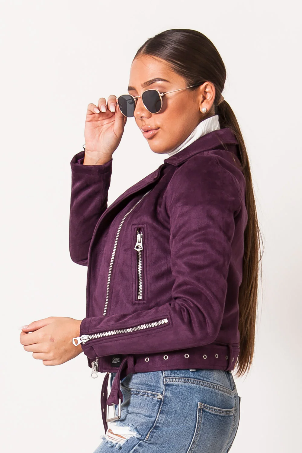 Veste suédine violet - Image 4