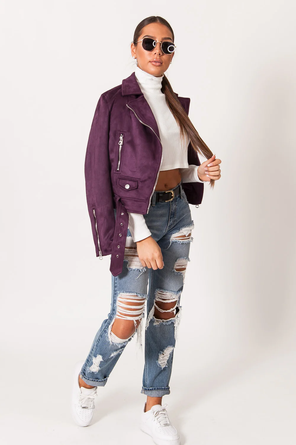 Veste suédine violet - Image 6