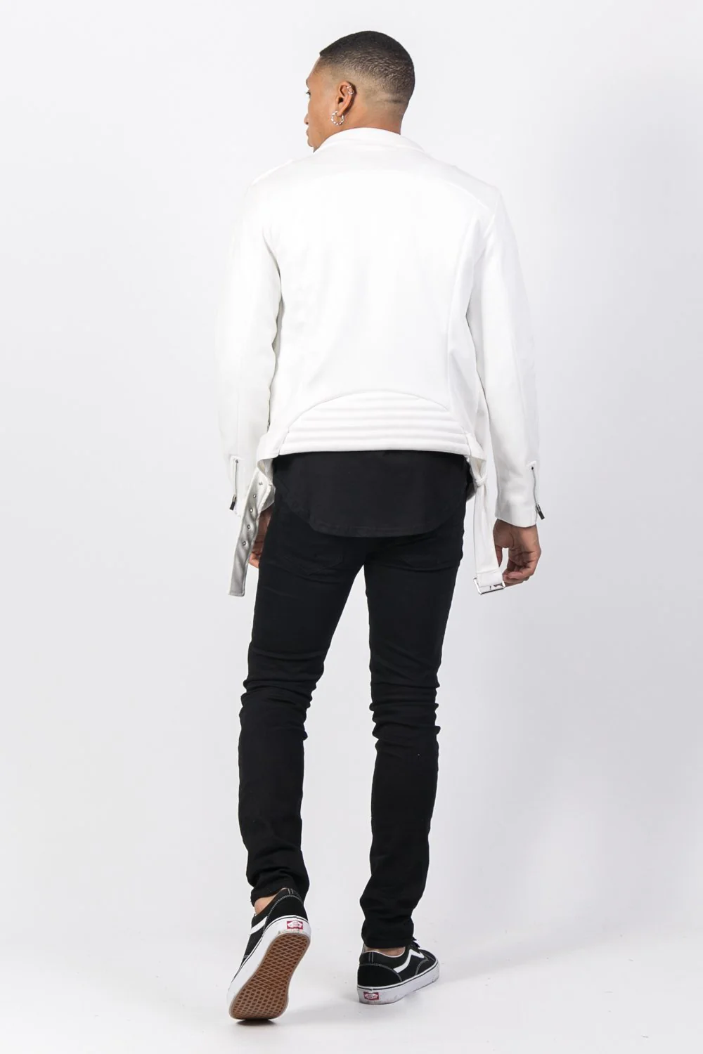 Veste zips suédine blanc - Image 5