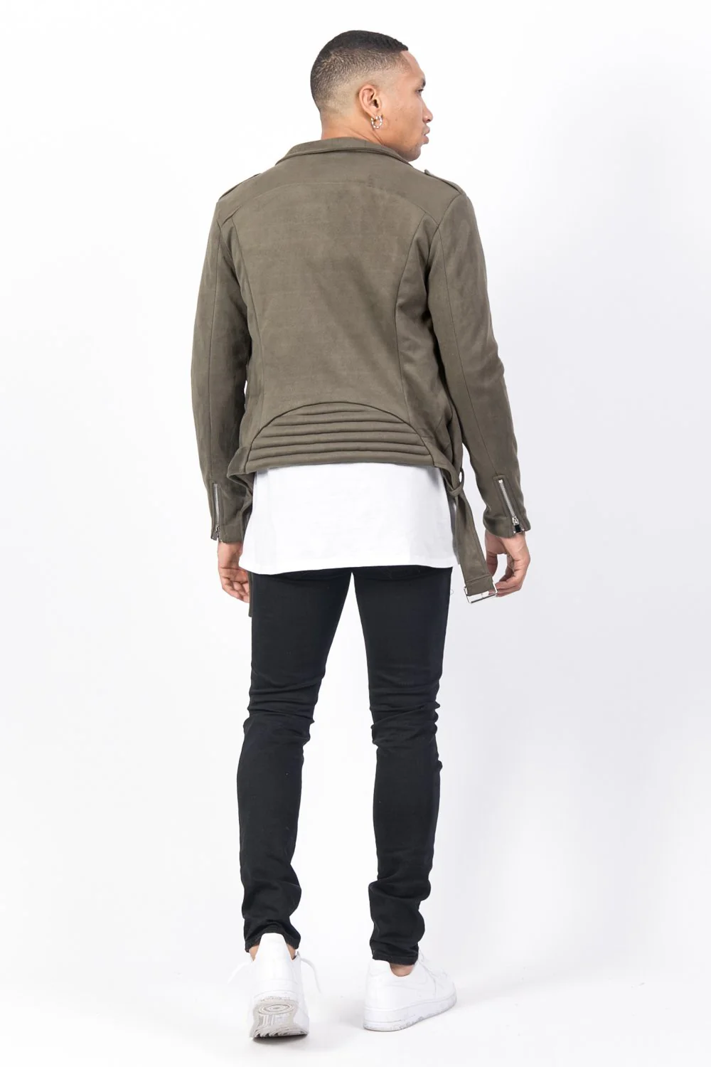 Perfecto zips suédine kaki - Image 4