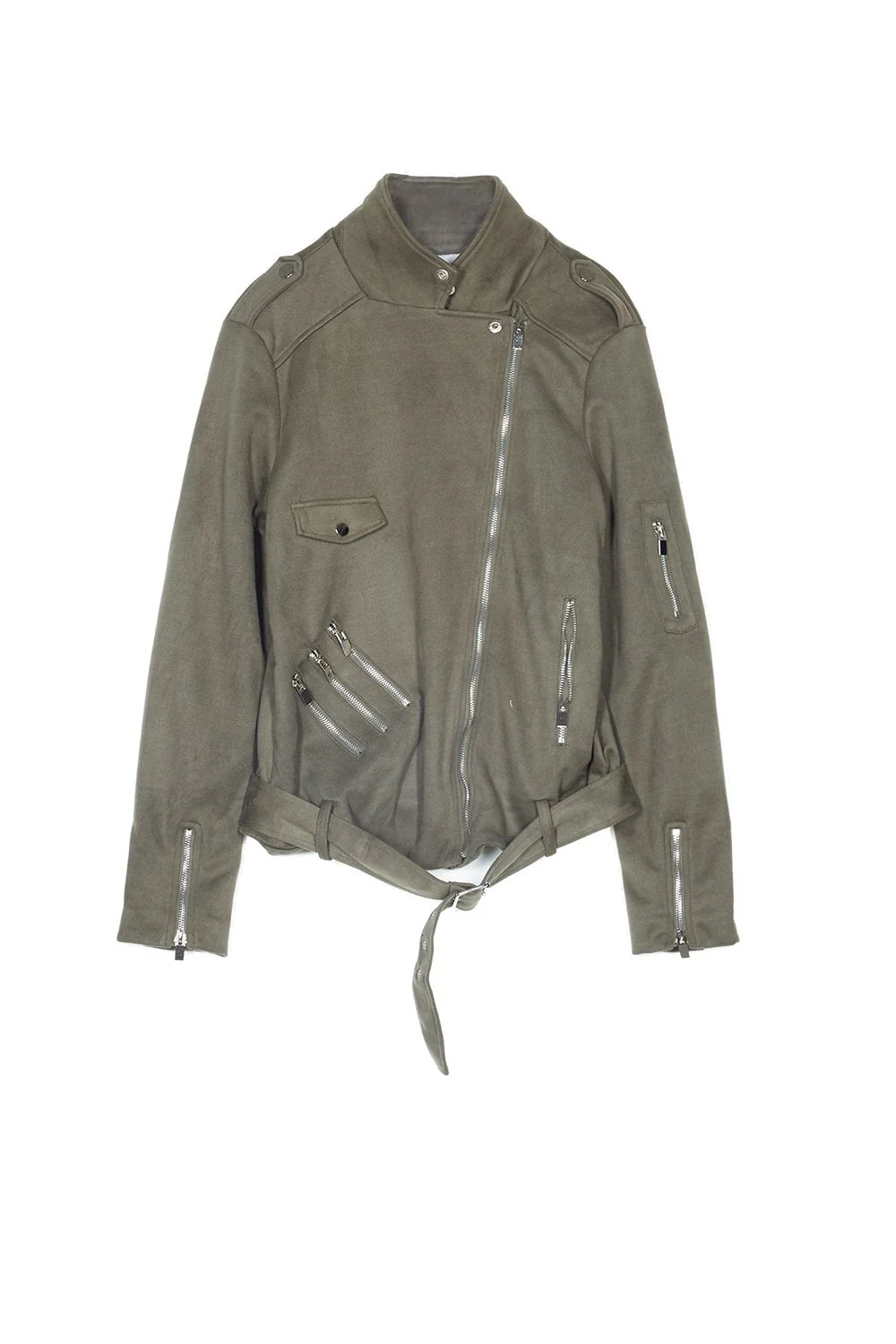 Perfecto zips suédine kaki - Image 6