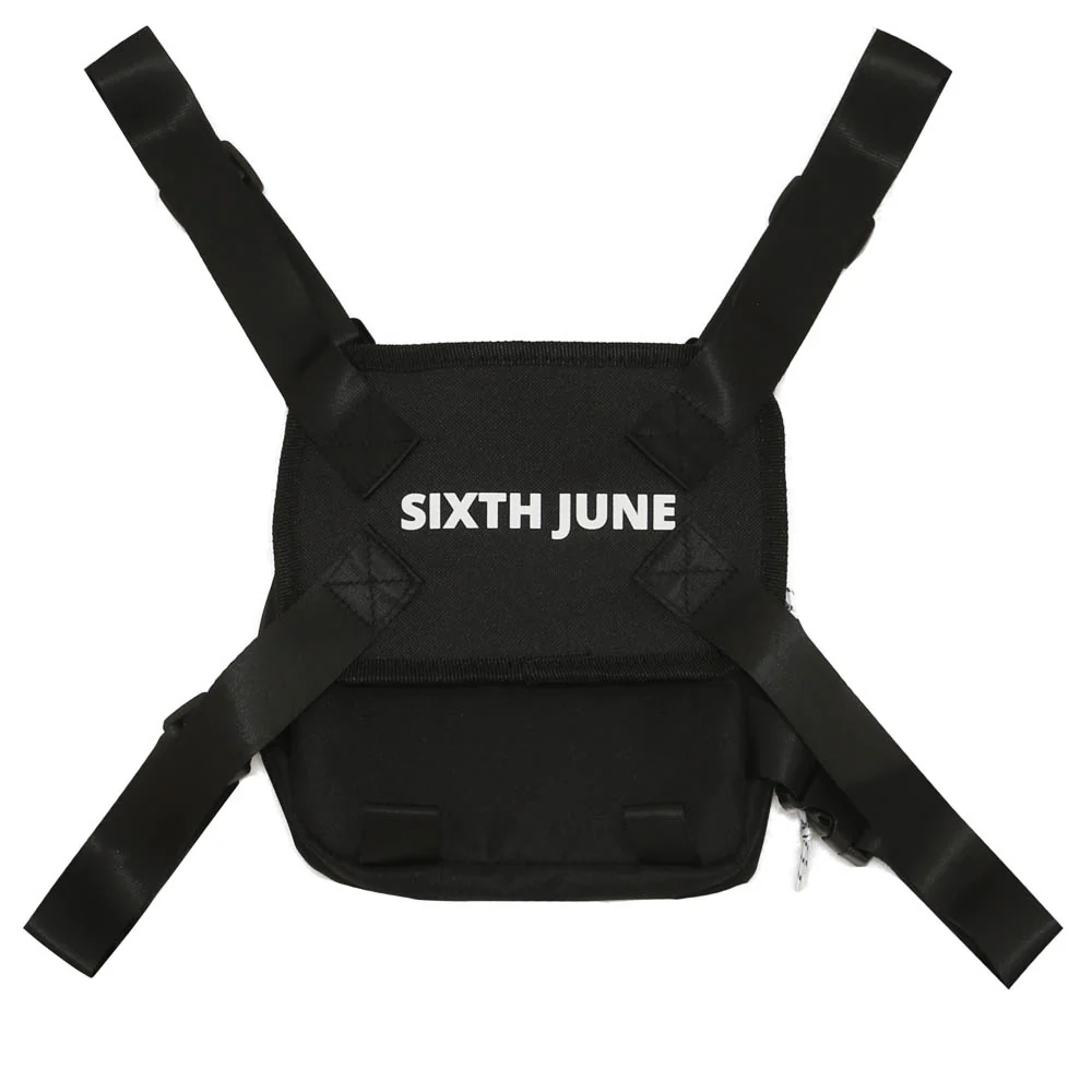 Mini sac poitrine boucle zip logo noir - Image 7