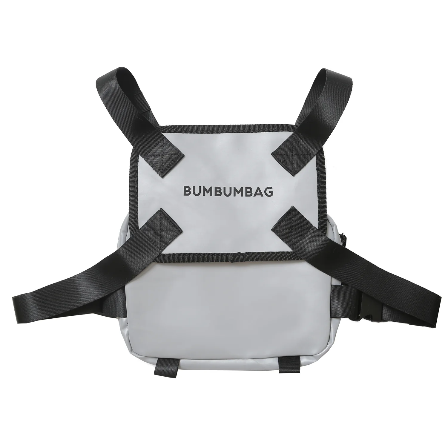Petit sac poitrine réfléchissant logo gris - Image 10