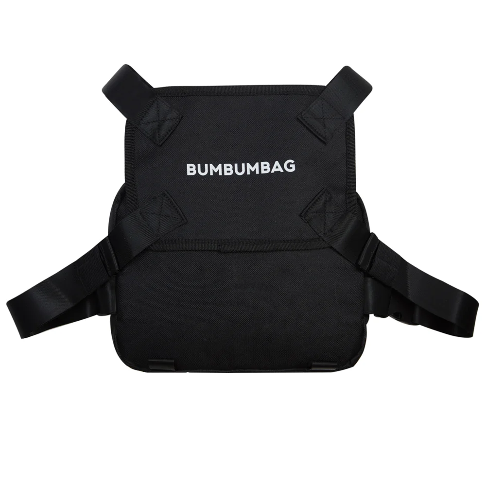 Petit sac poitrine texte zips noir - Image 9