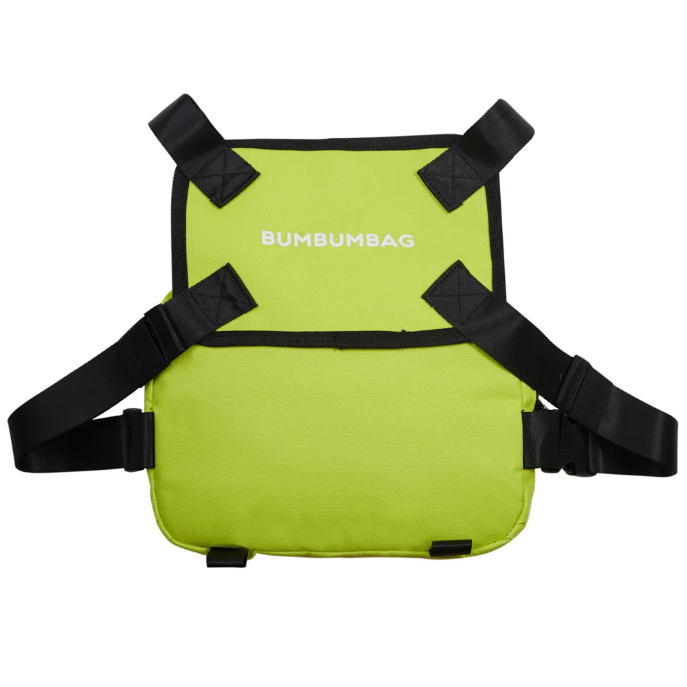 Petit sac poitrine texte zips vert - Image 5