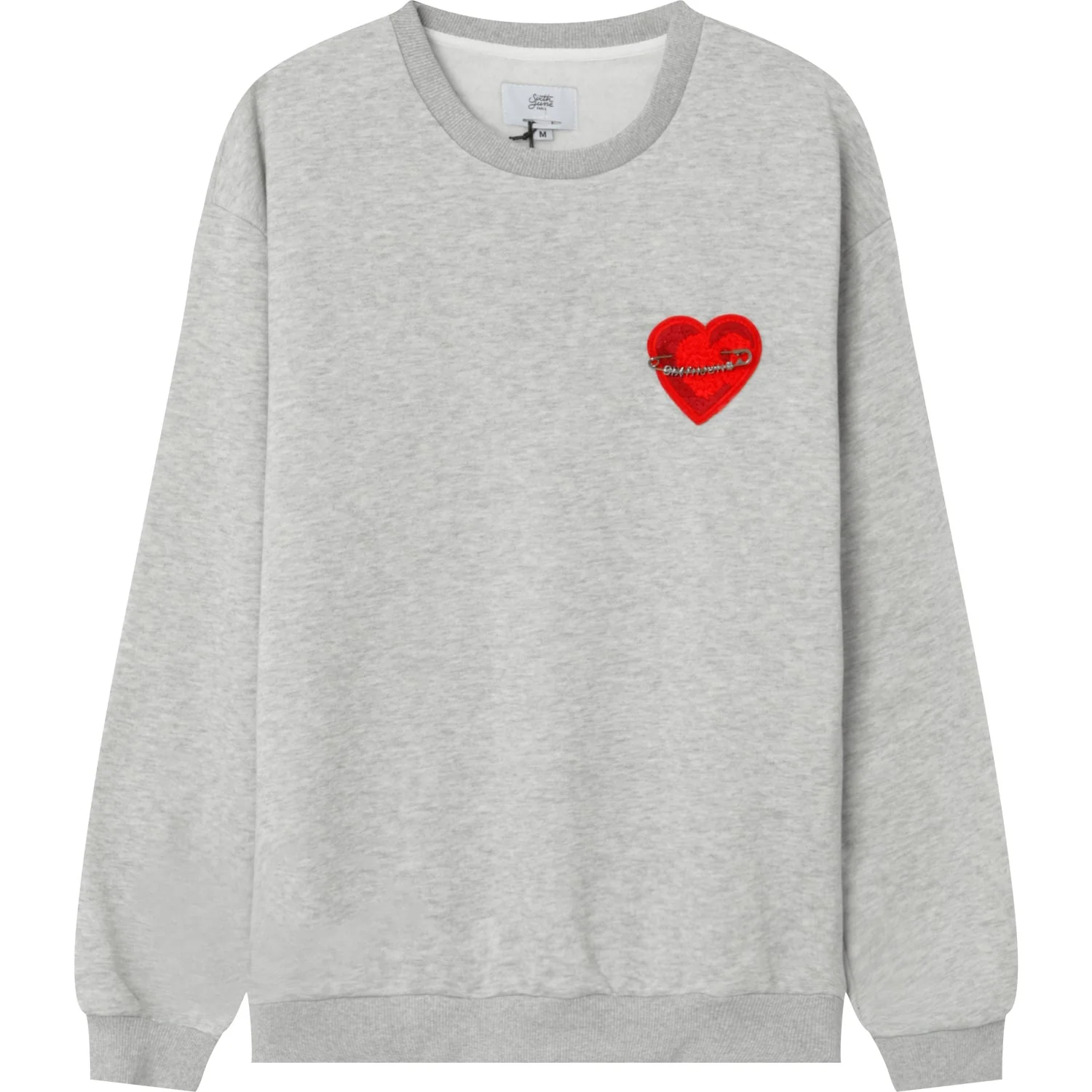 Sweat coeur brodé Gris - Image 8