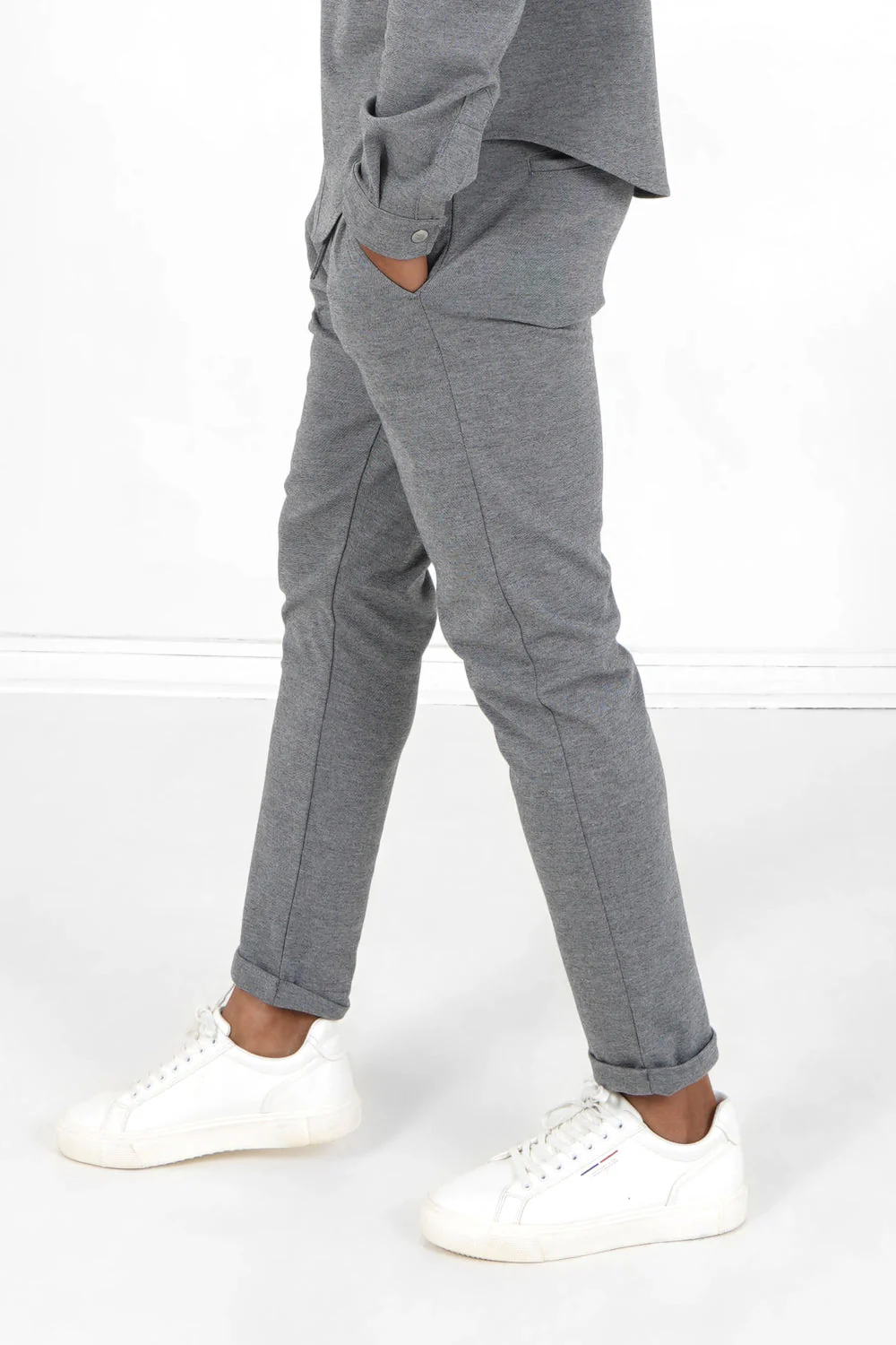 Pantalon droit revers Gris - Image 4