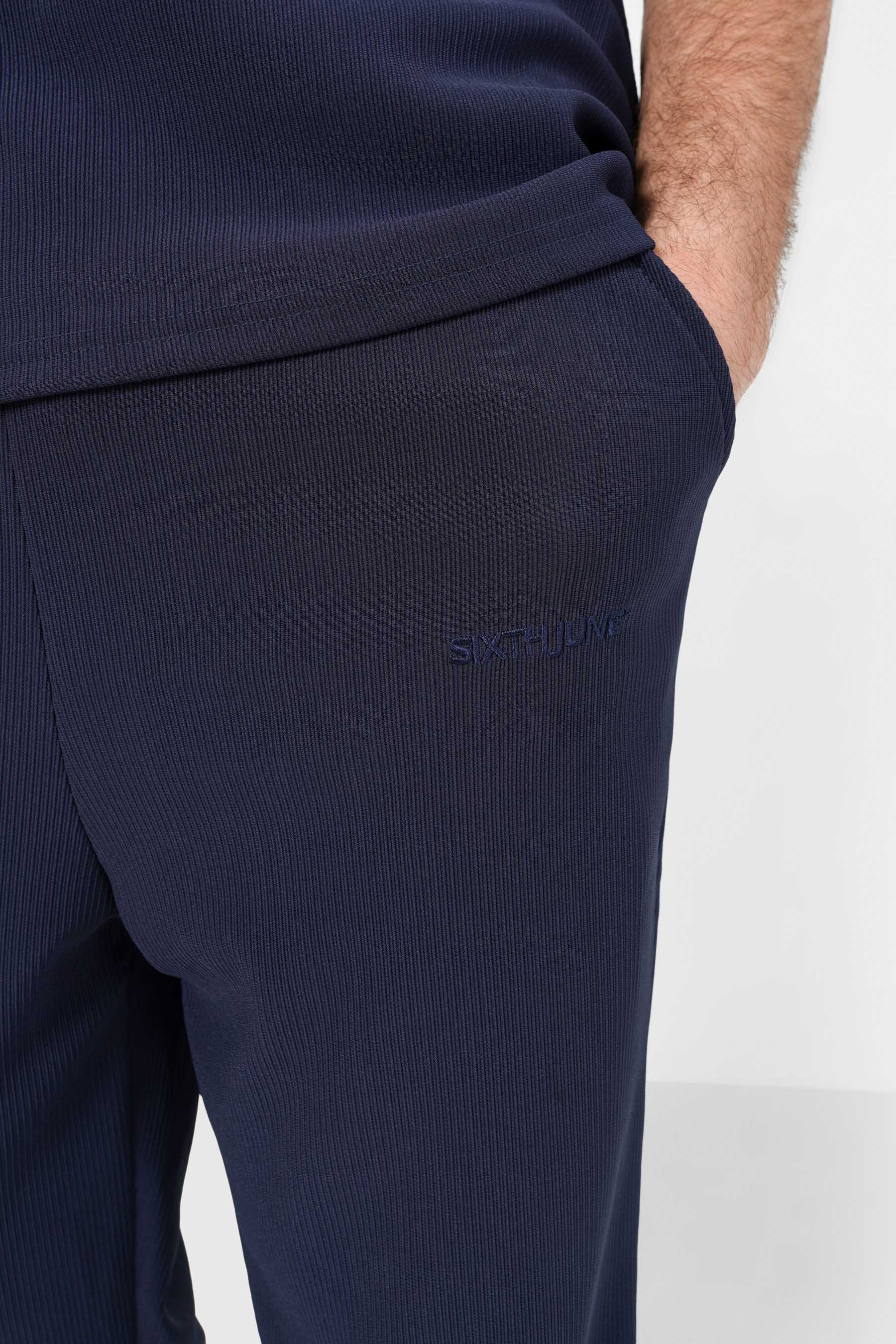 Pantalon plissé regular Bleu foncé - Image 3