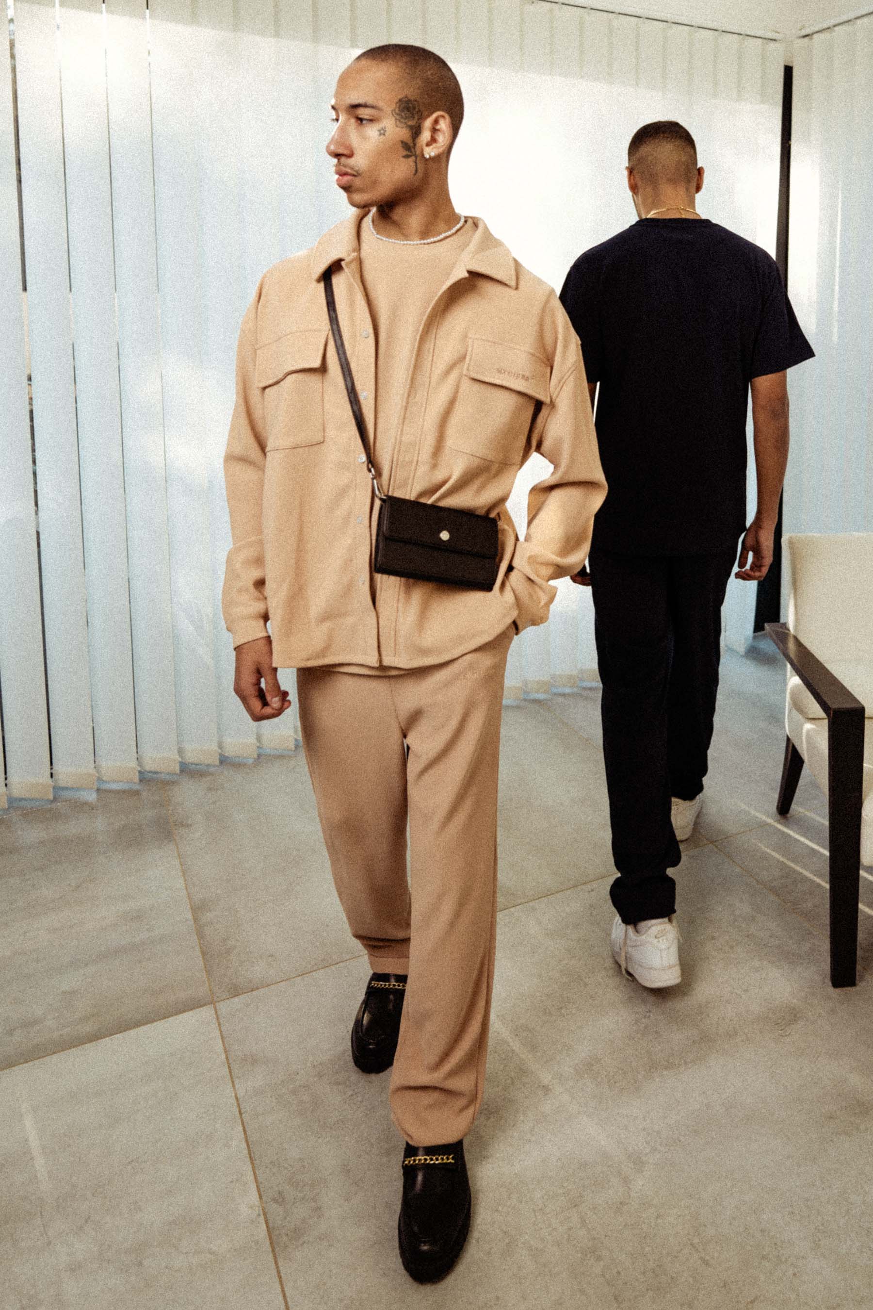 Chemise plissée loose Beige - Image 6