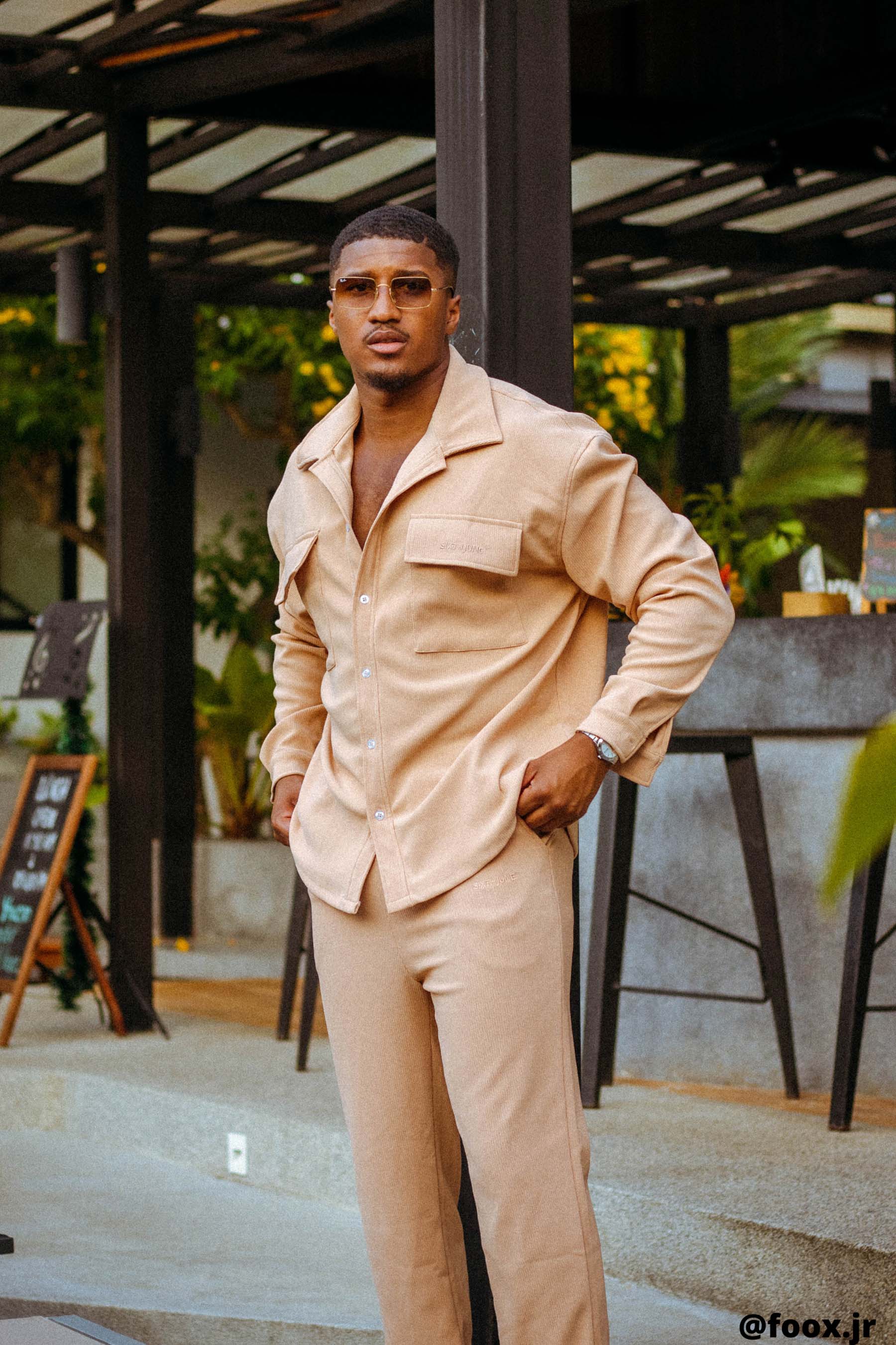 Chemise plissée loose Beige - Image 7