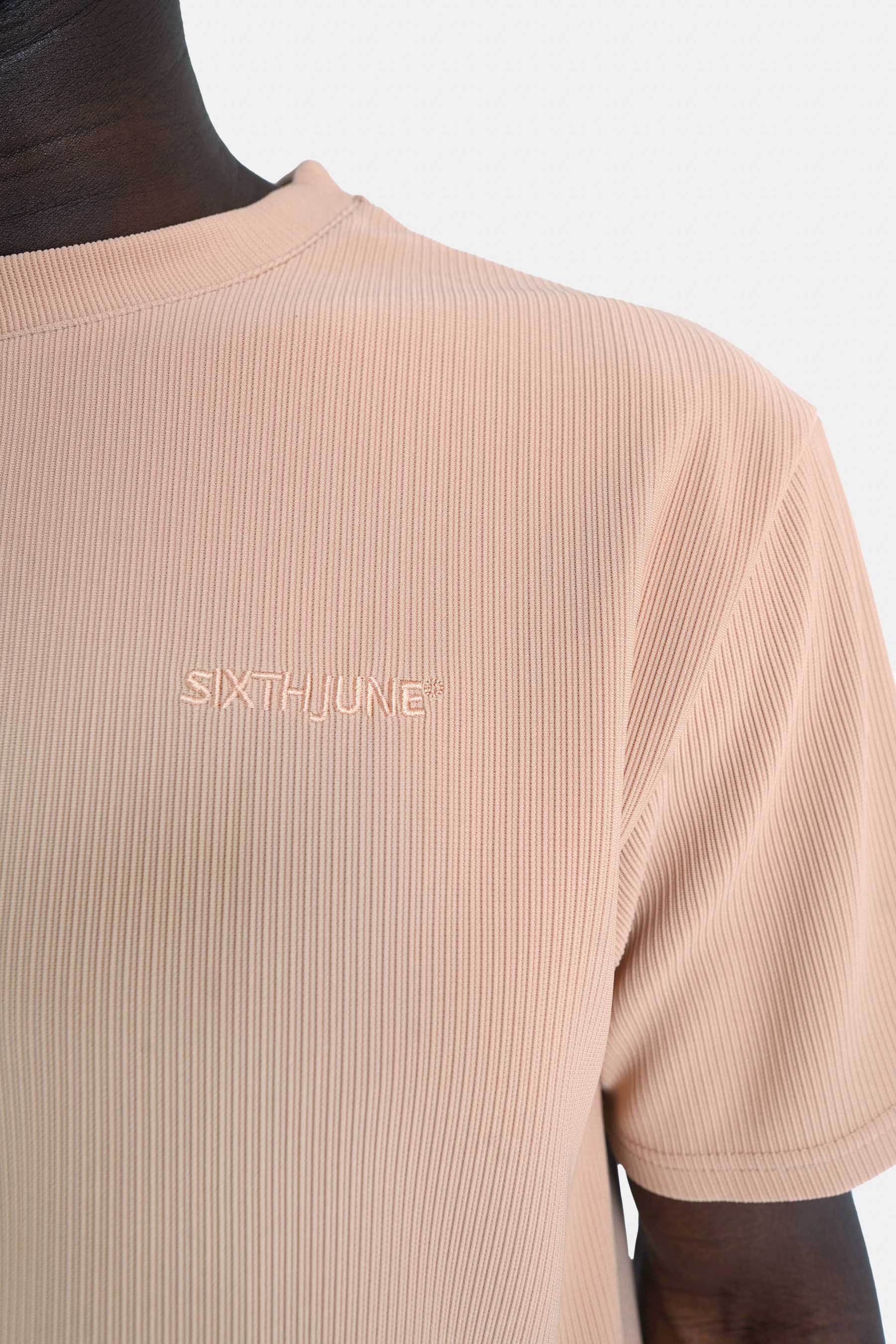 T-shirt plissé manches courtes Beige - Image 3