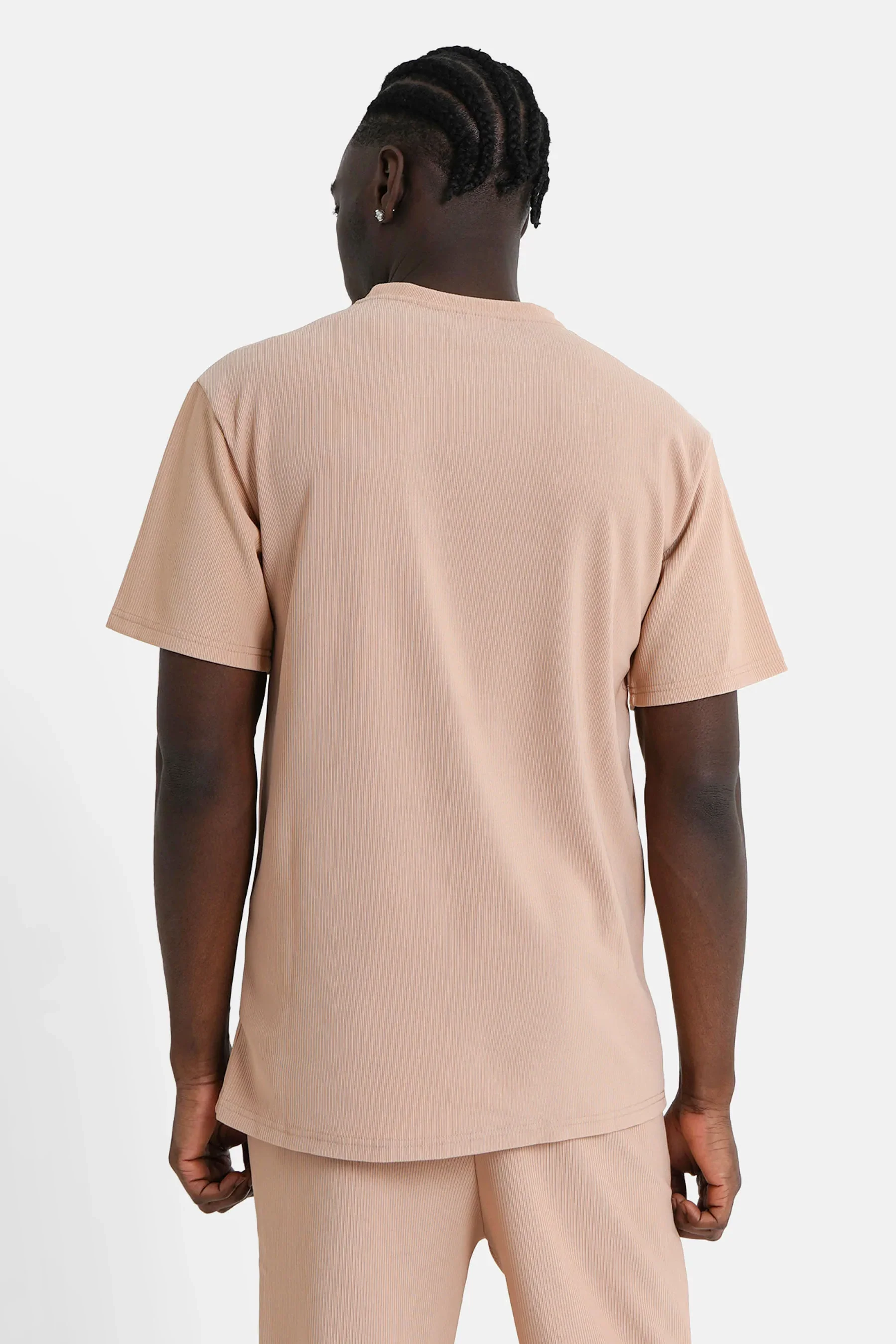 T-shirt plissé manches courtes Beige - Image 5