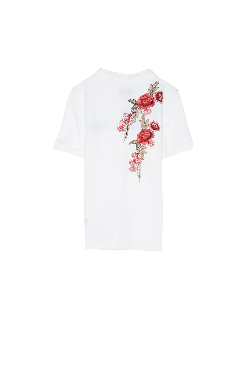 Polo brodé roses blanc - Image 7