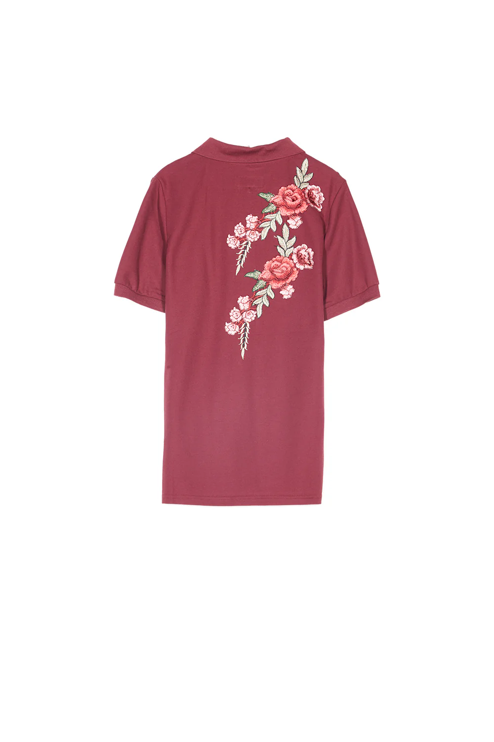 Polo brodé roses bordeaux - Image 7