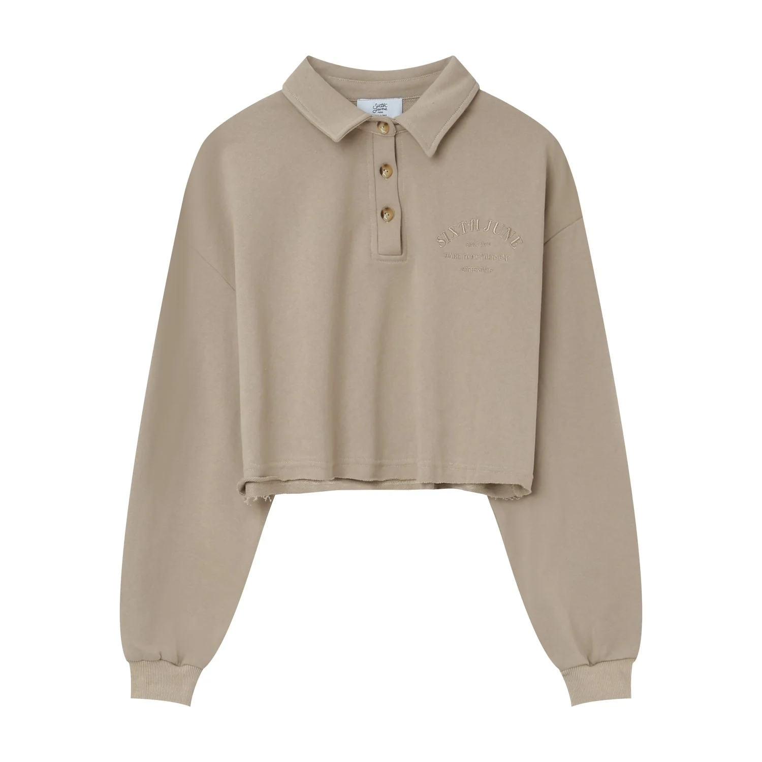 Polo court logo brodé Beige - Image 6