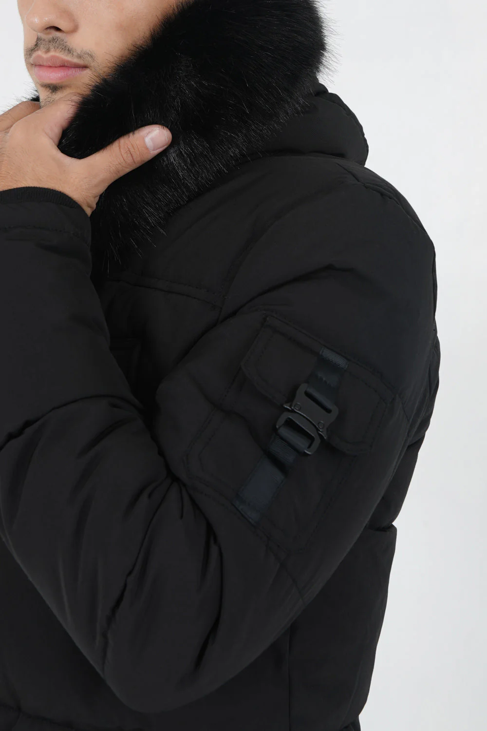 Parka fourrure déperlante Noir - Image 3